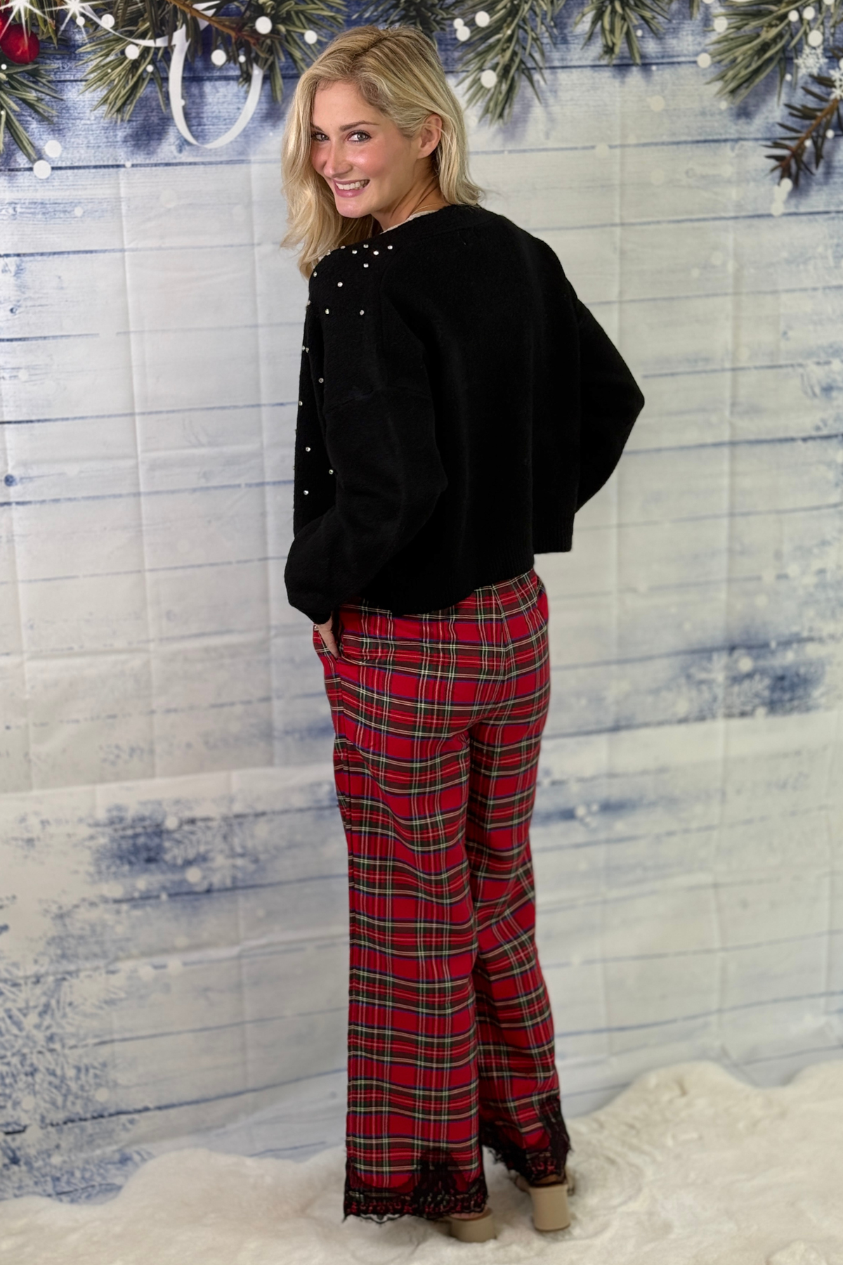 Boutique Christmas plaid pants Christmas 2026