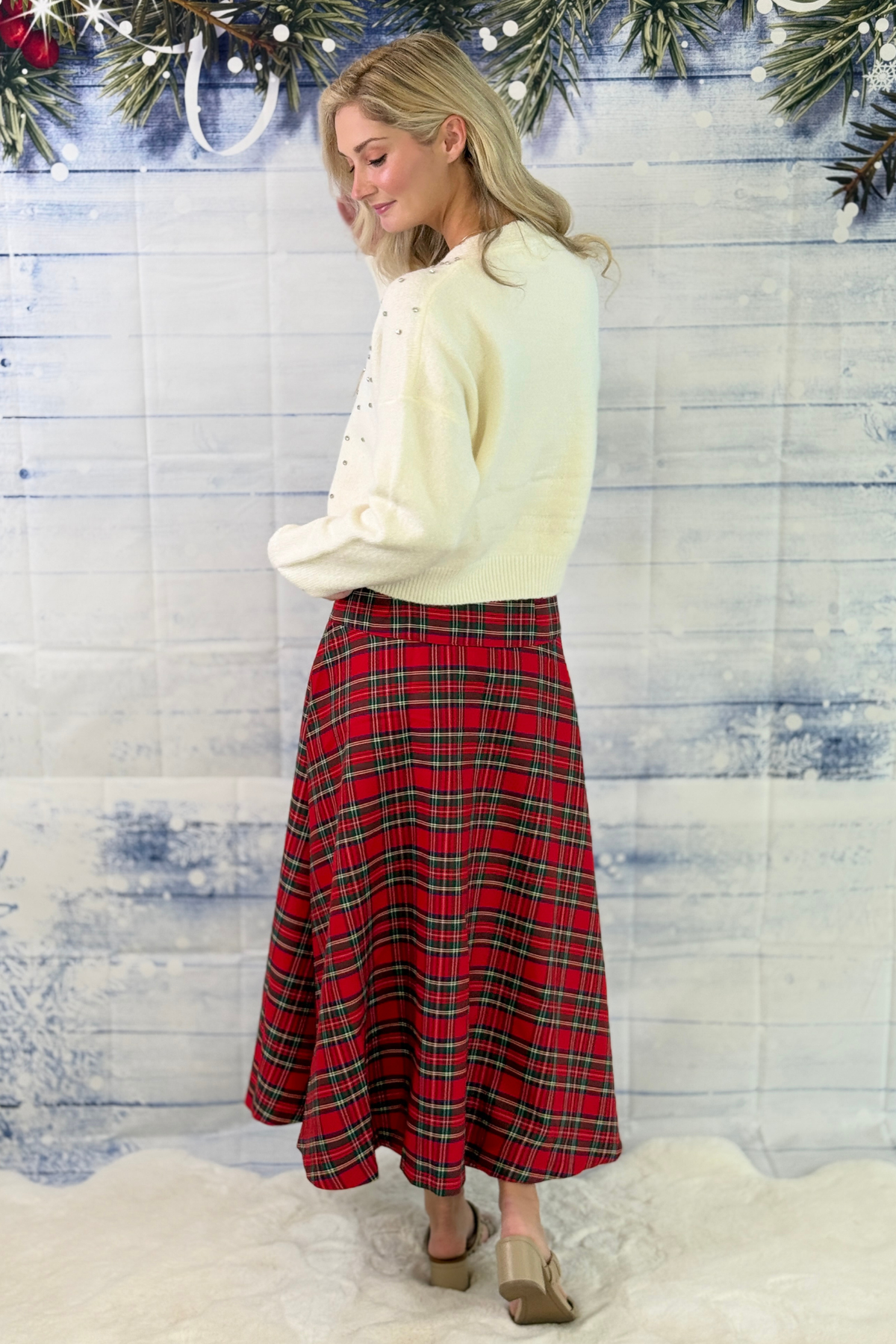 Women’s Christmas 2026 plaid skirt
