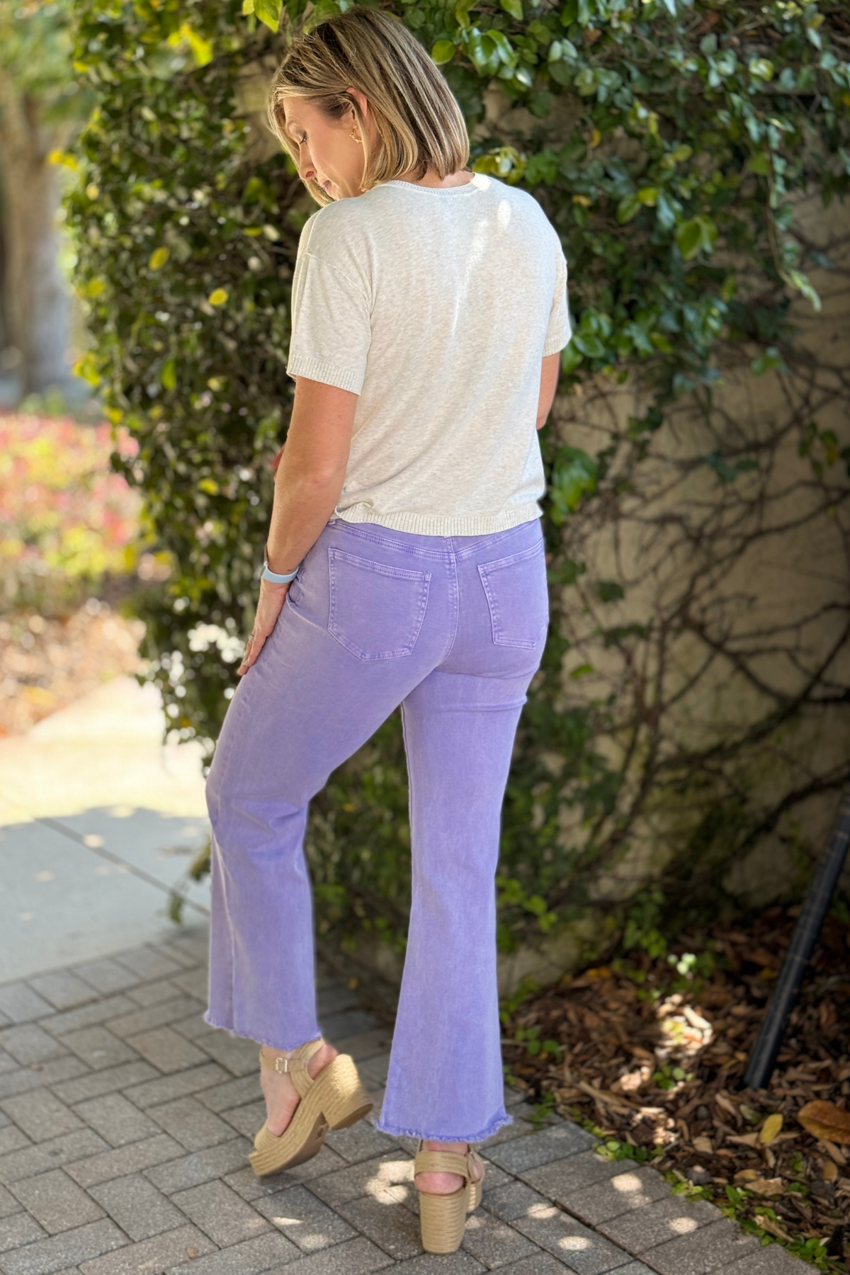 spring pastel denim outfit womens boutique