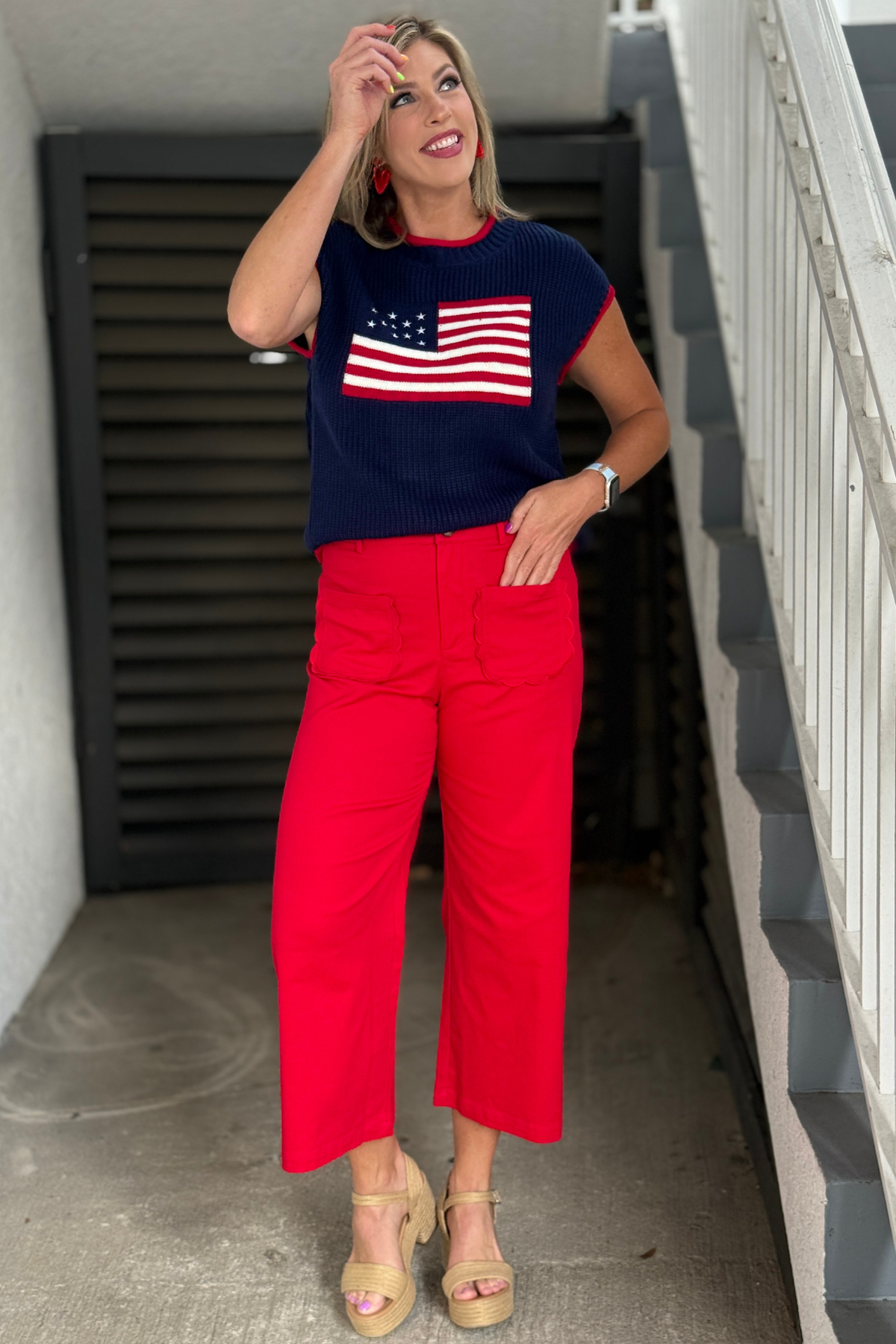 The Cherry On Top Scallop Pants with scallop pocket detail
