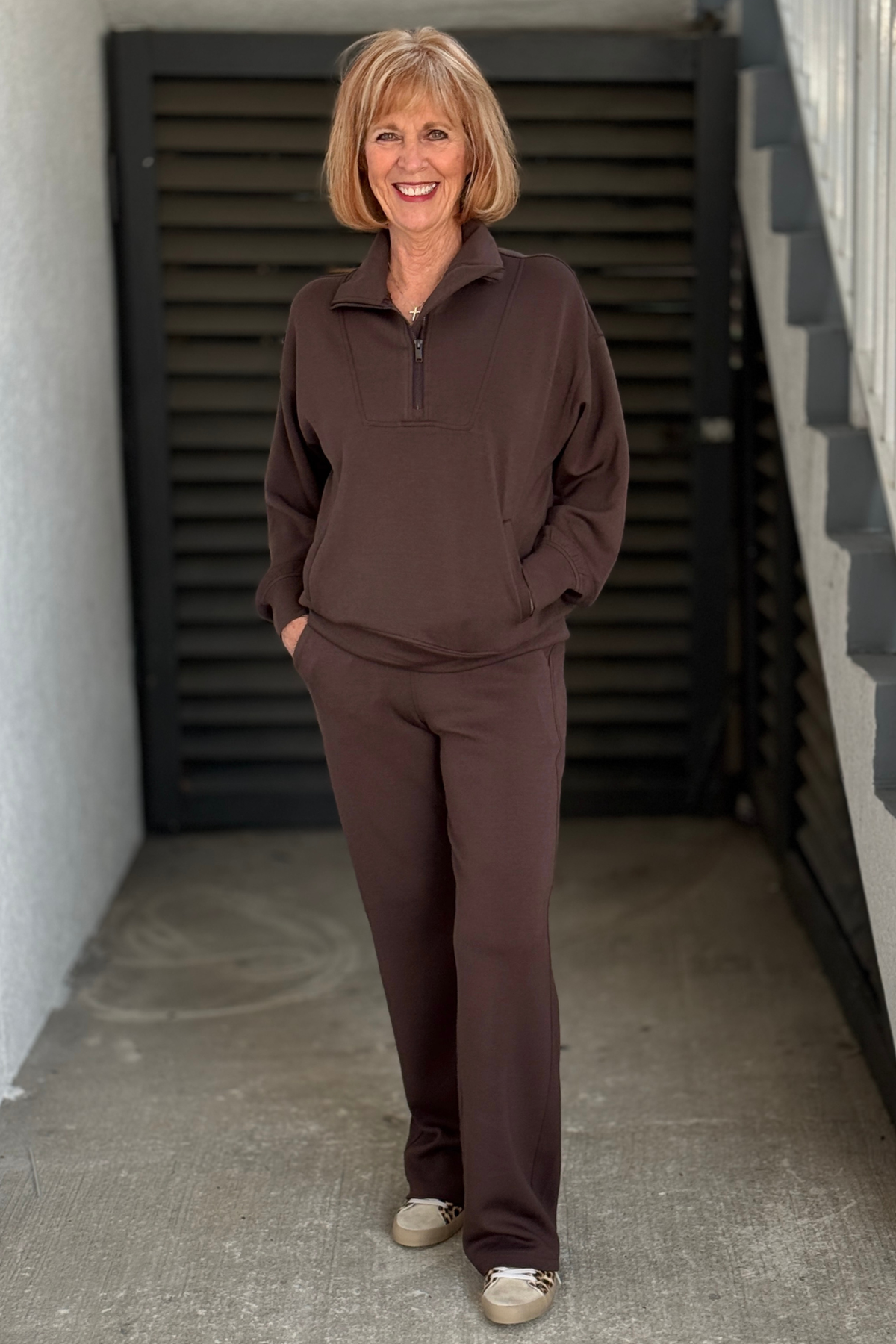 Women’s fall matching set in rich Espresso brown