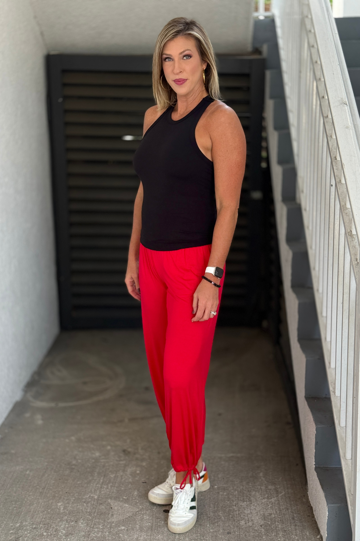 Black butter-soft racerback tank with removable bra cups