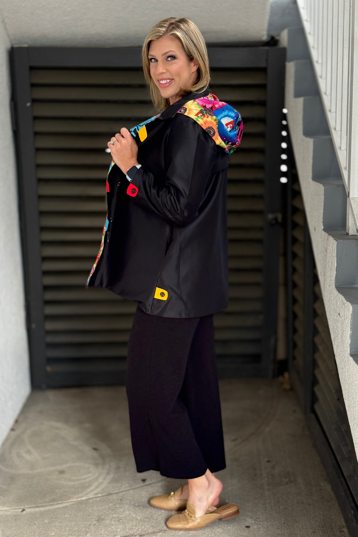Lightweight boutique reversible rain jacket
