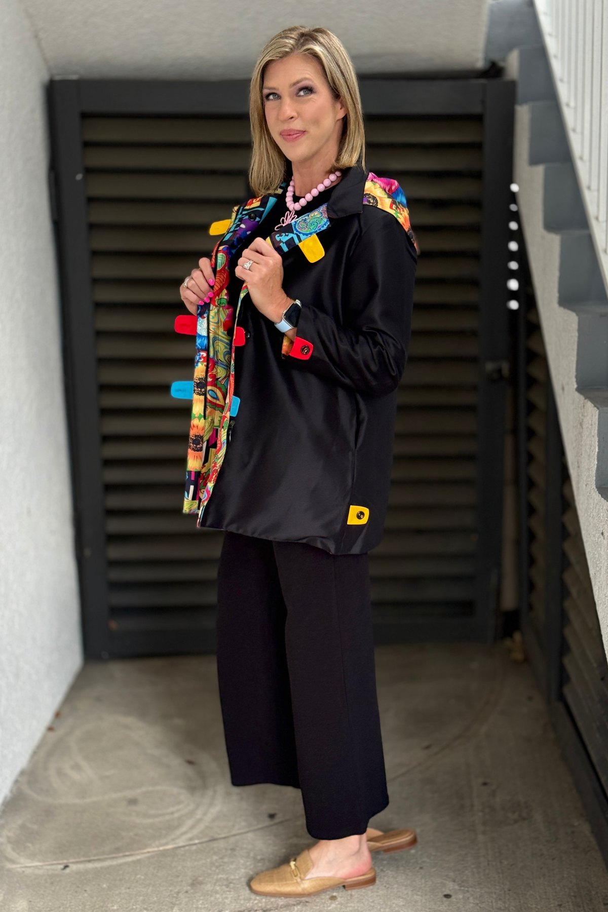 Women’s colorful reversible rain jacket with hood