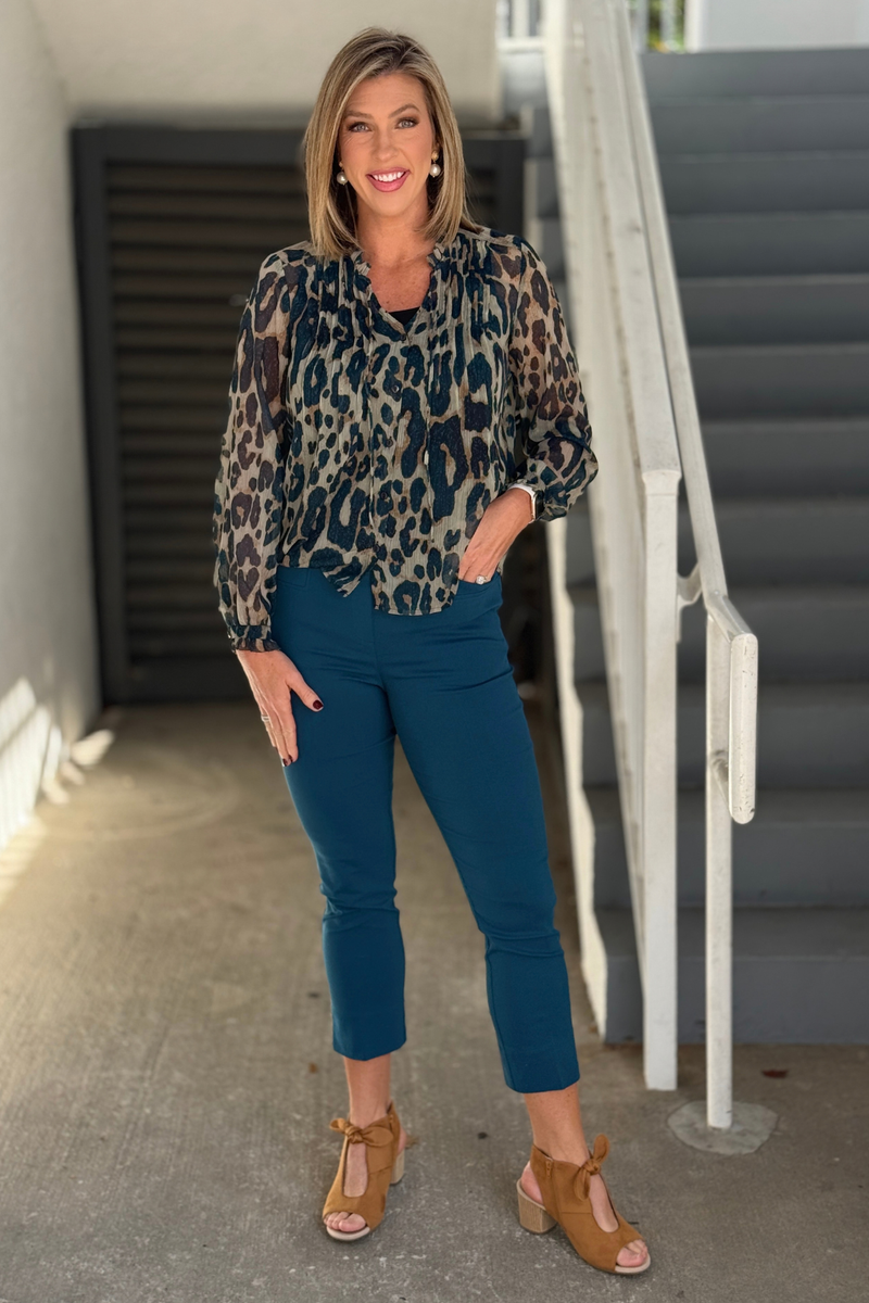 Women's Deep Sea pull-on ankle pants by Renuar