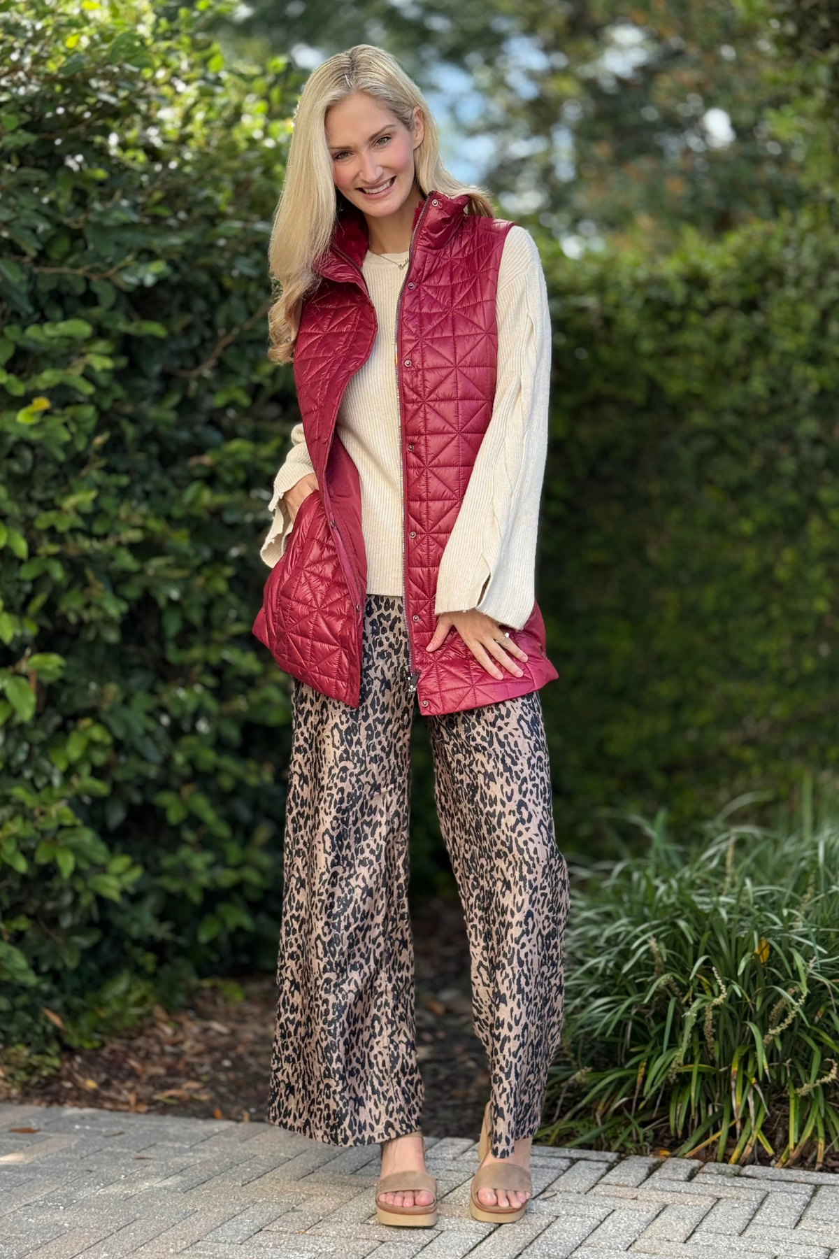 Renuar Porto Merlot Diamond Quilted Outerwear