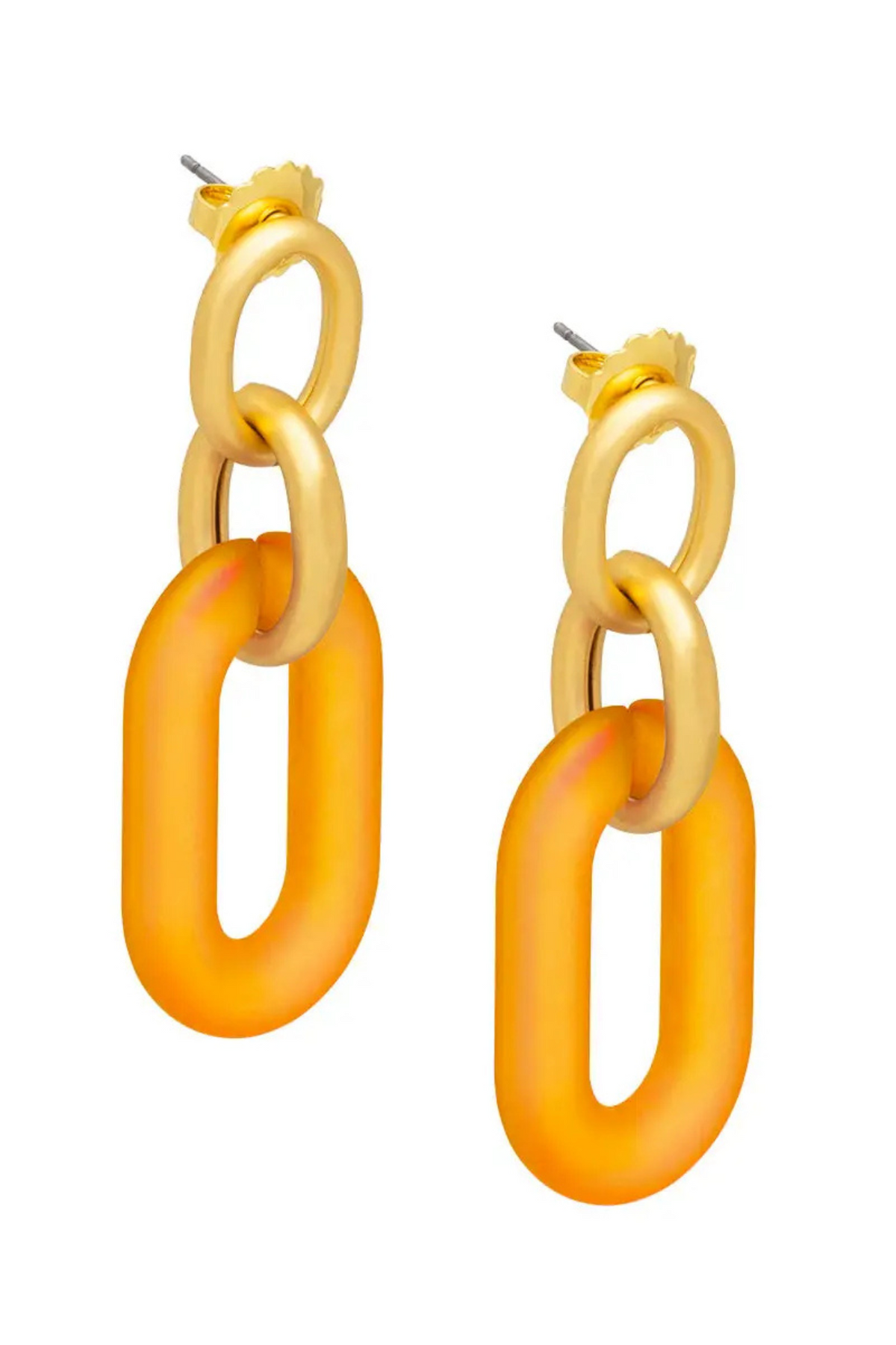 The Resin Oval Link Drop Earring