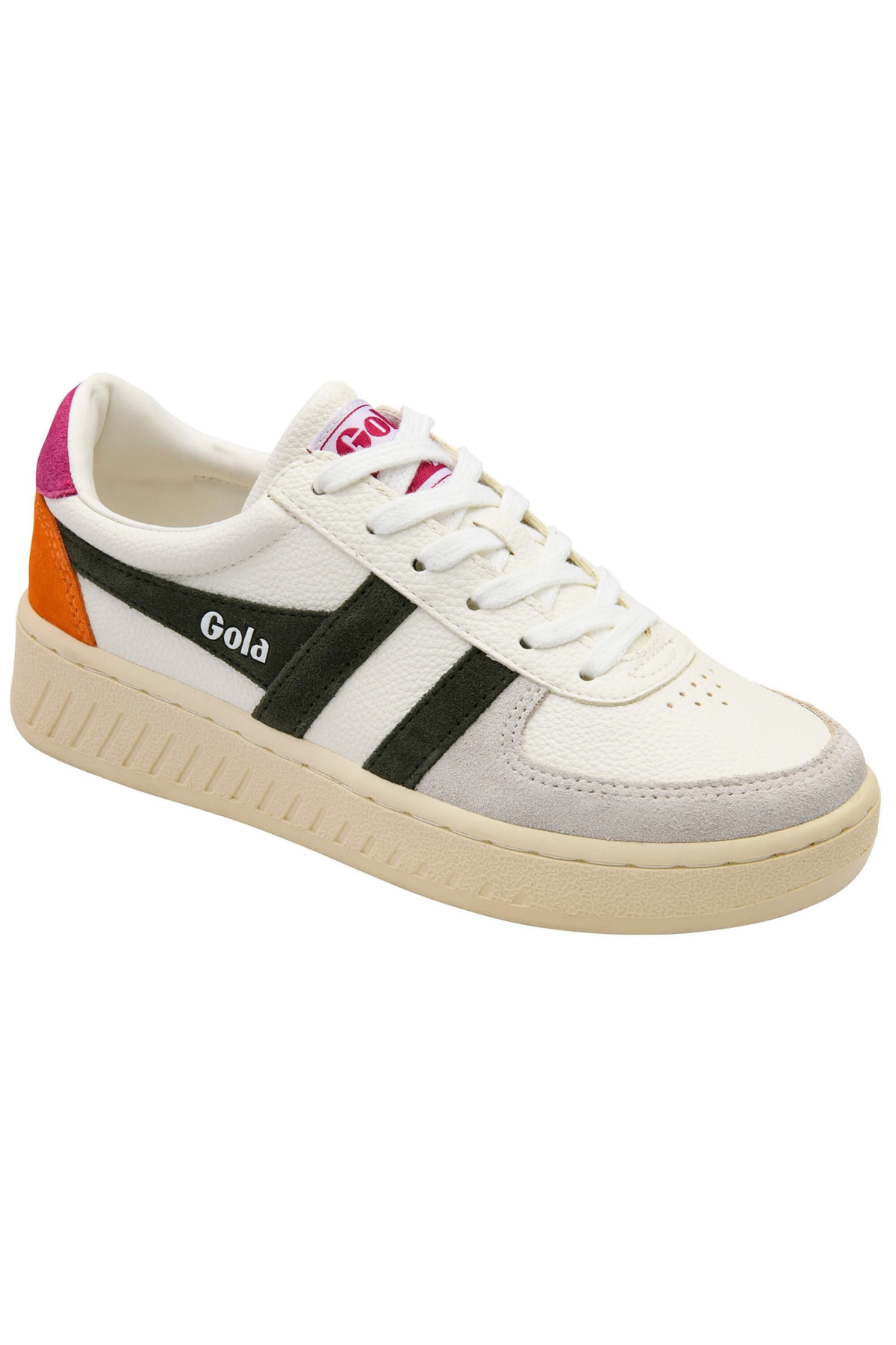 gola trident sneaker close up suede toe detail