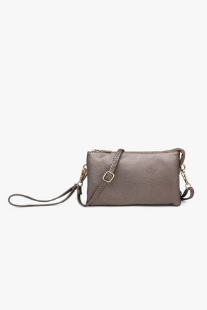 Riley Monogrammable 3-Compartment Crossbody & Wristlet in Bronze