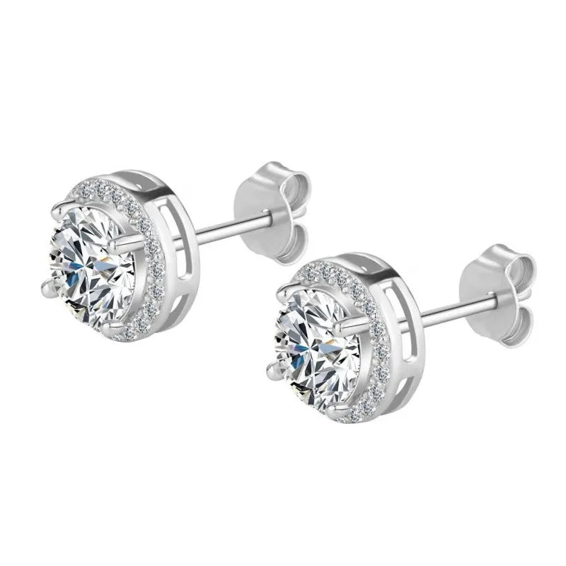 Round Moissanite Earrings