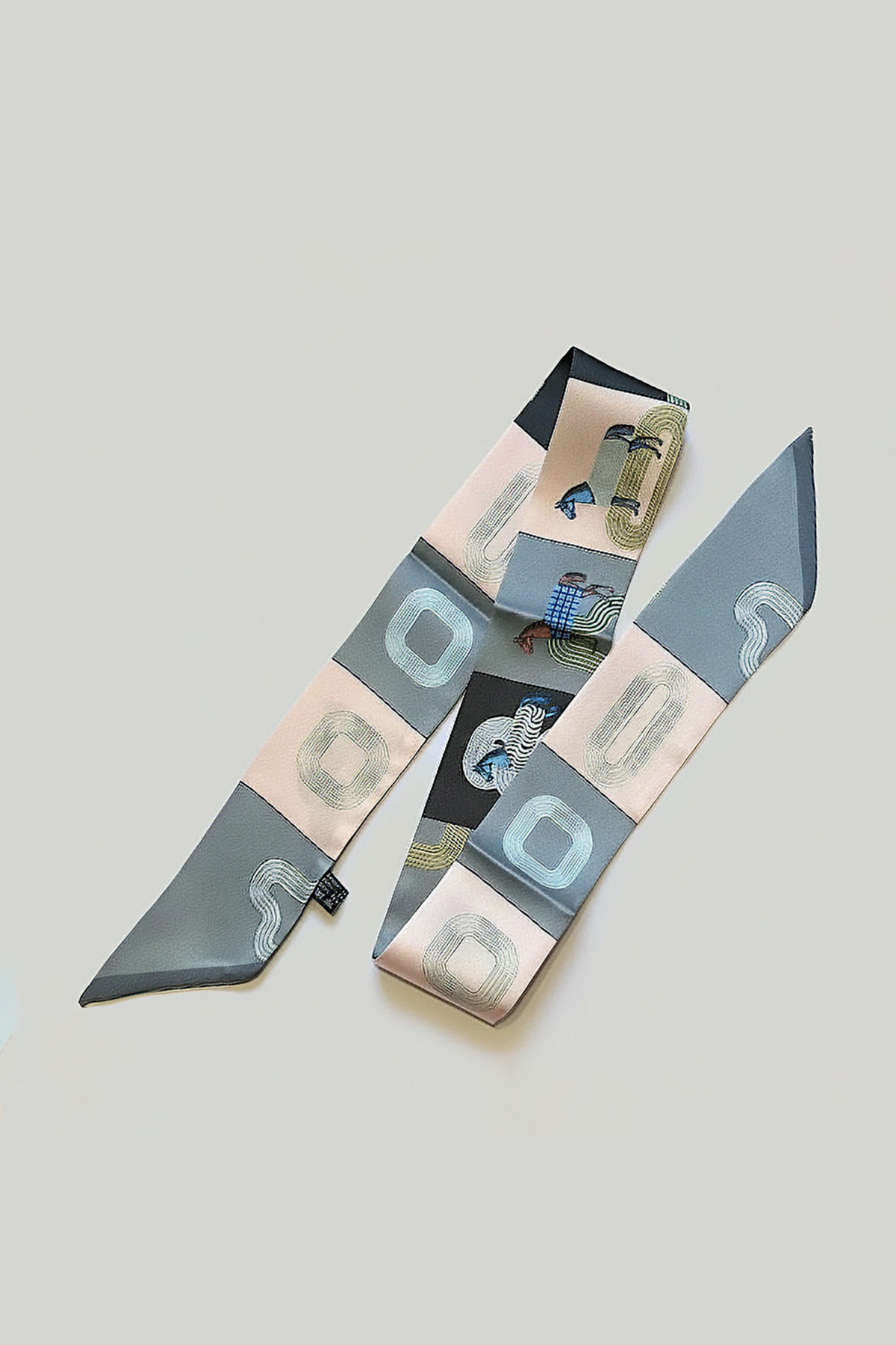 Modern Muse Geometric Horse Twilly Skinny Scarf