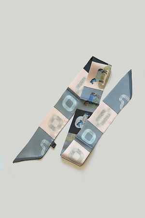 Modern Muse Geometric Horse Twilly Skinny Scarf