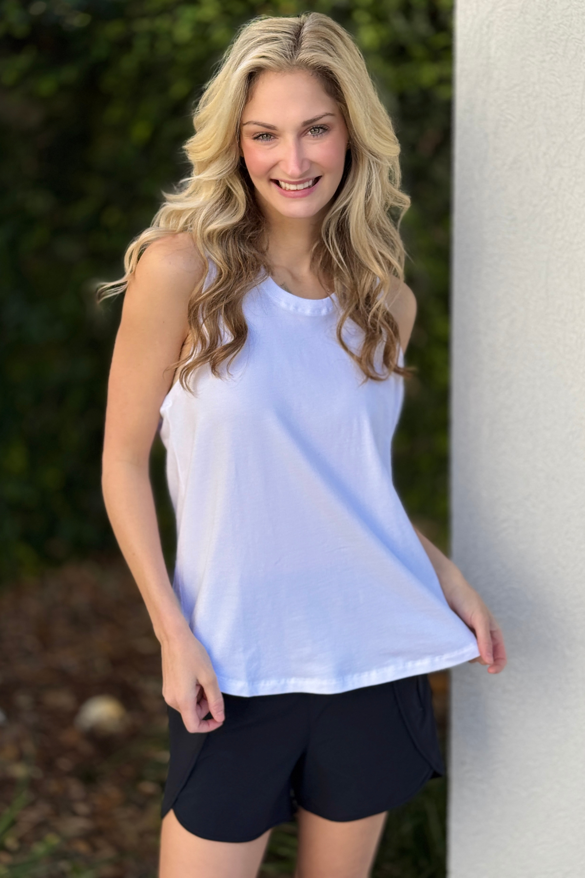 White racerback tank top back detail