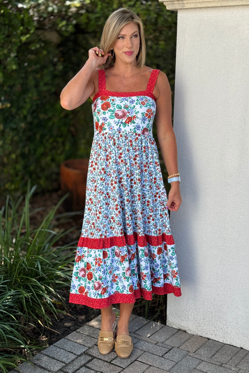  Floral Smith & Quinn midi dress with convertible straps