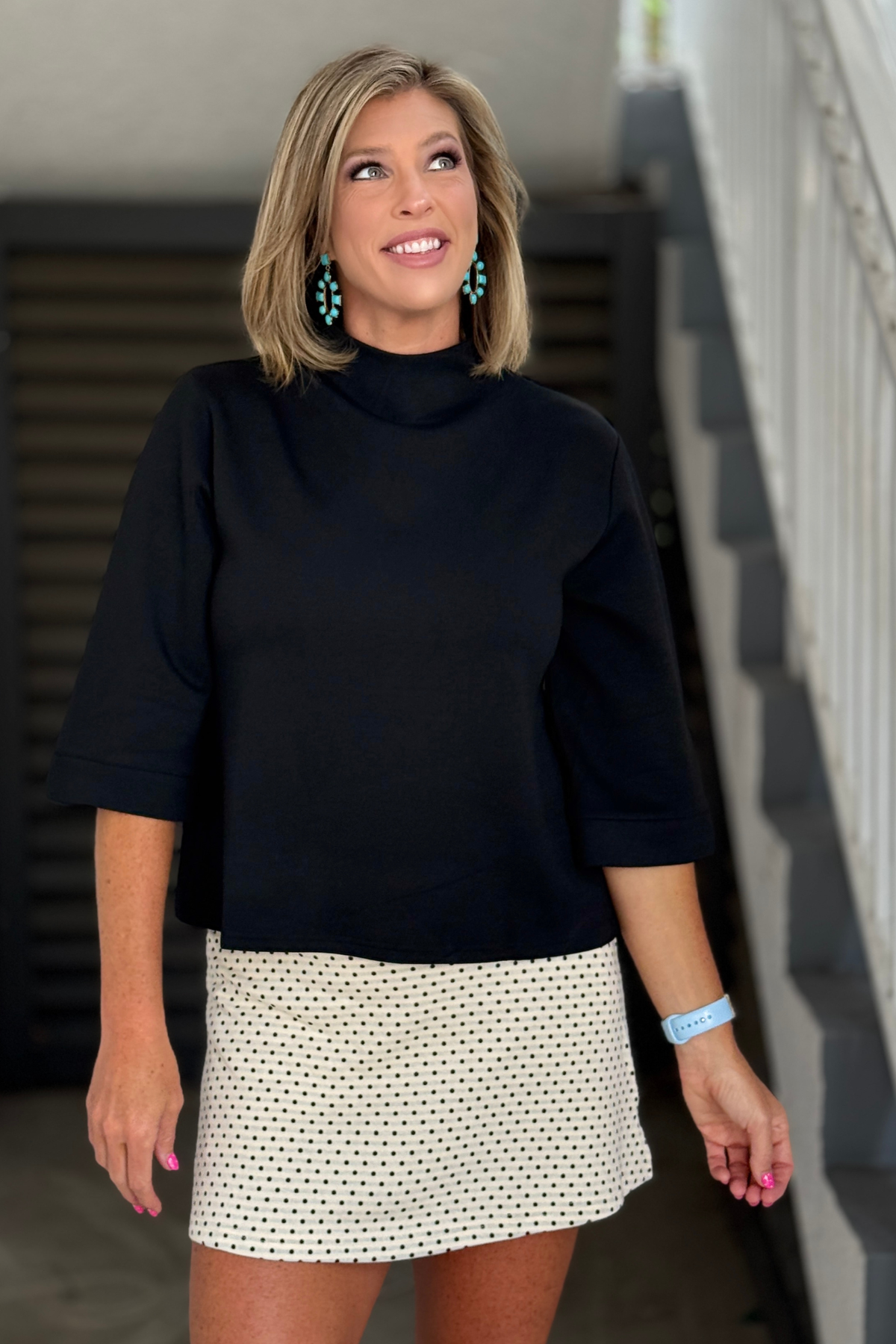 Relaxed fit black knit top