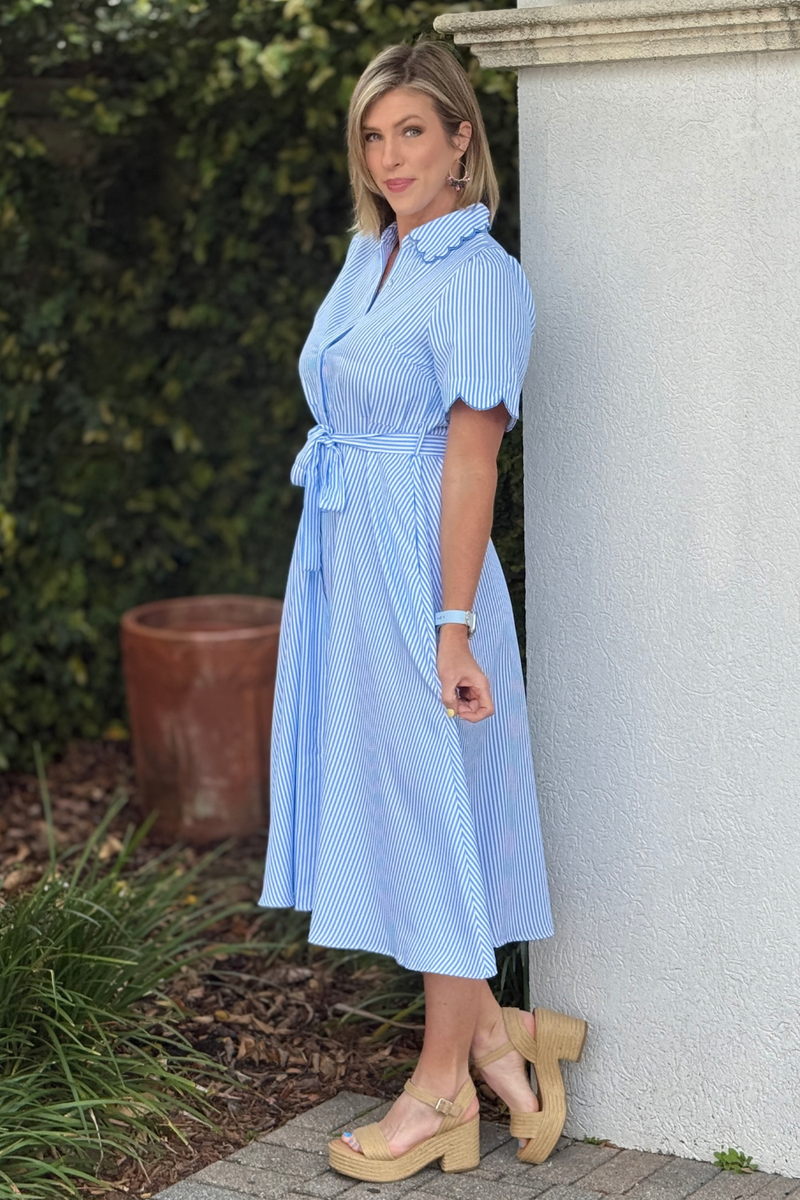 spring boutique striped midi dress for easter