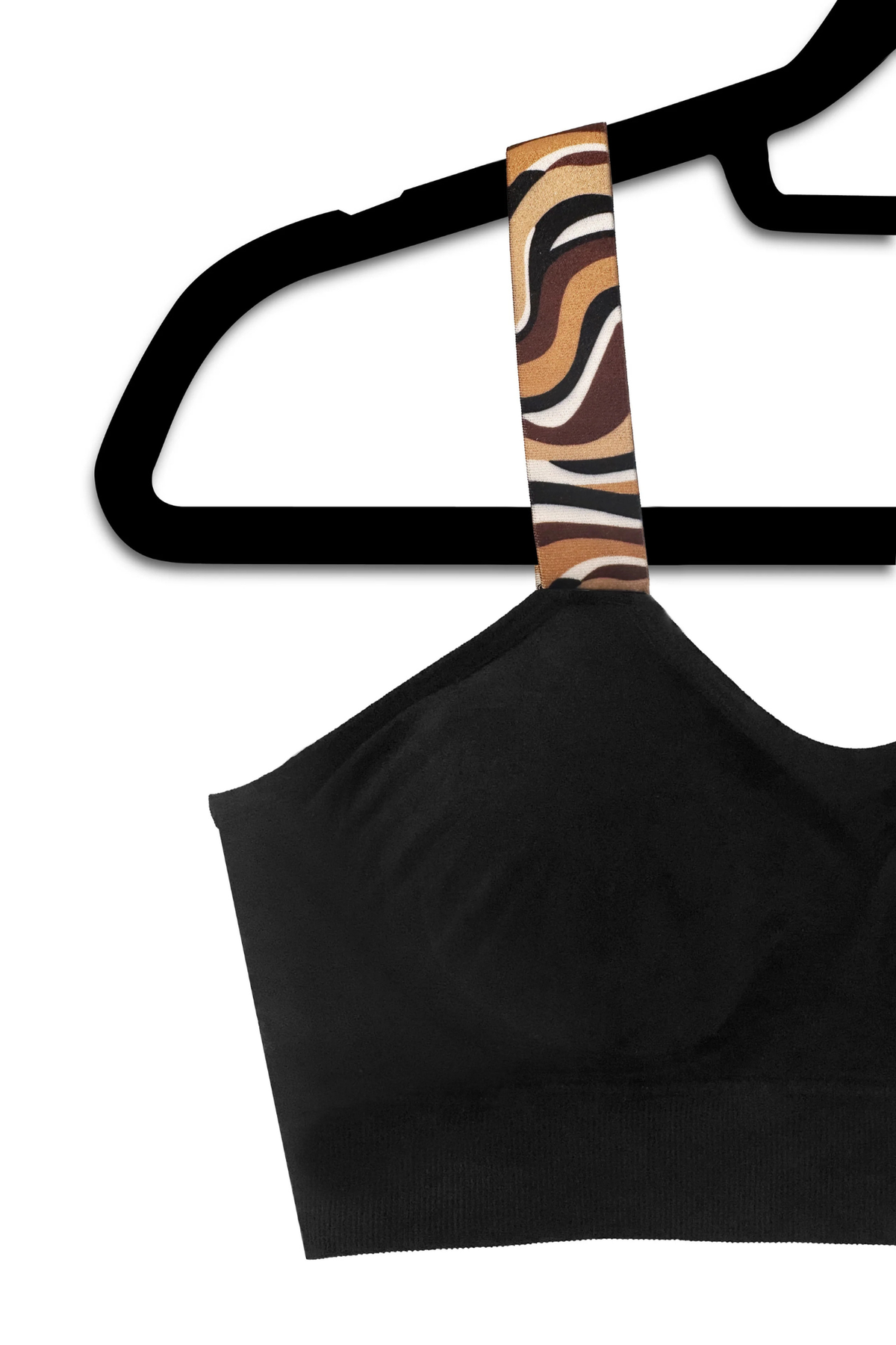 Strap It Nude Swirl Strap Bra in Black