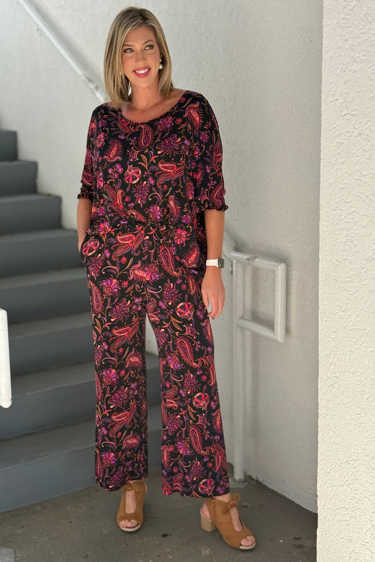 TPN Mulled Berry paisley two-piece women’s set
