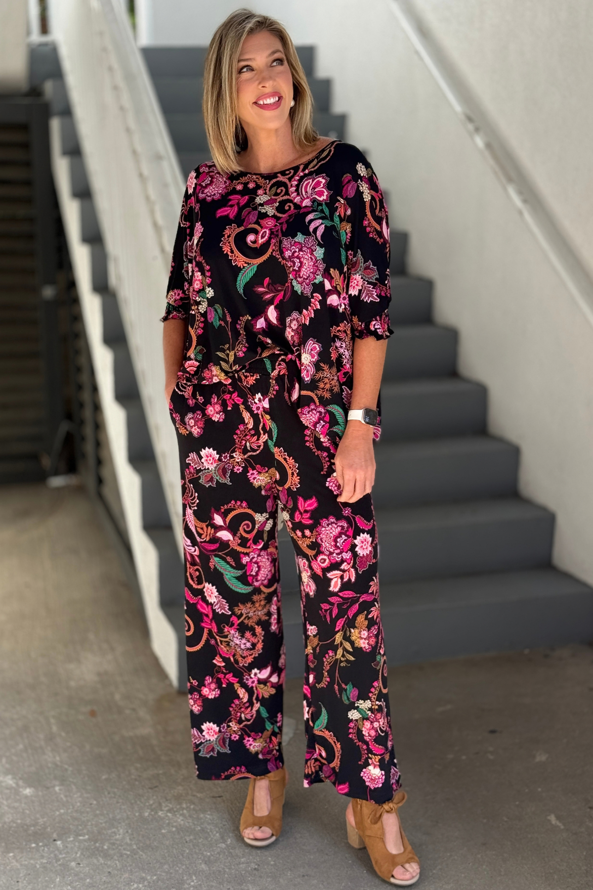 TPN Harvest Paisley Two Piece Set in black