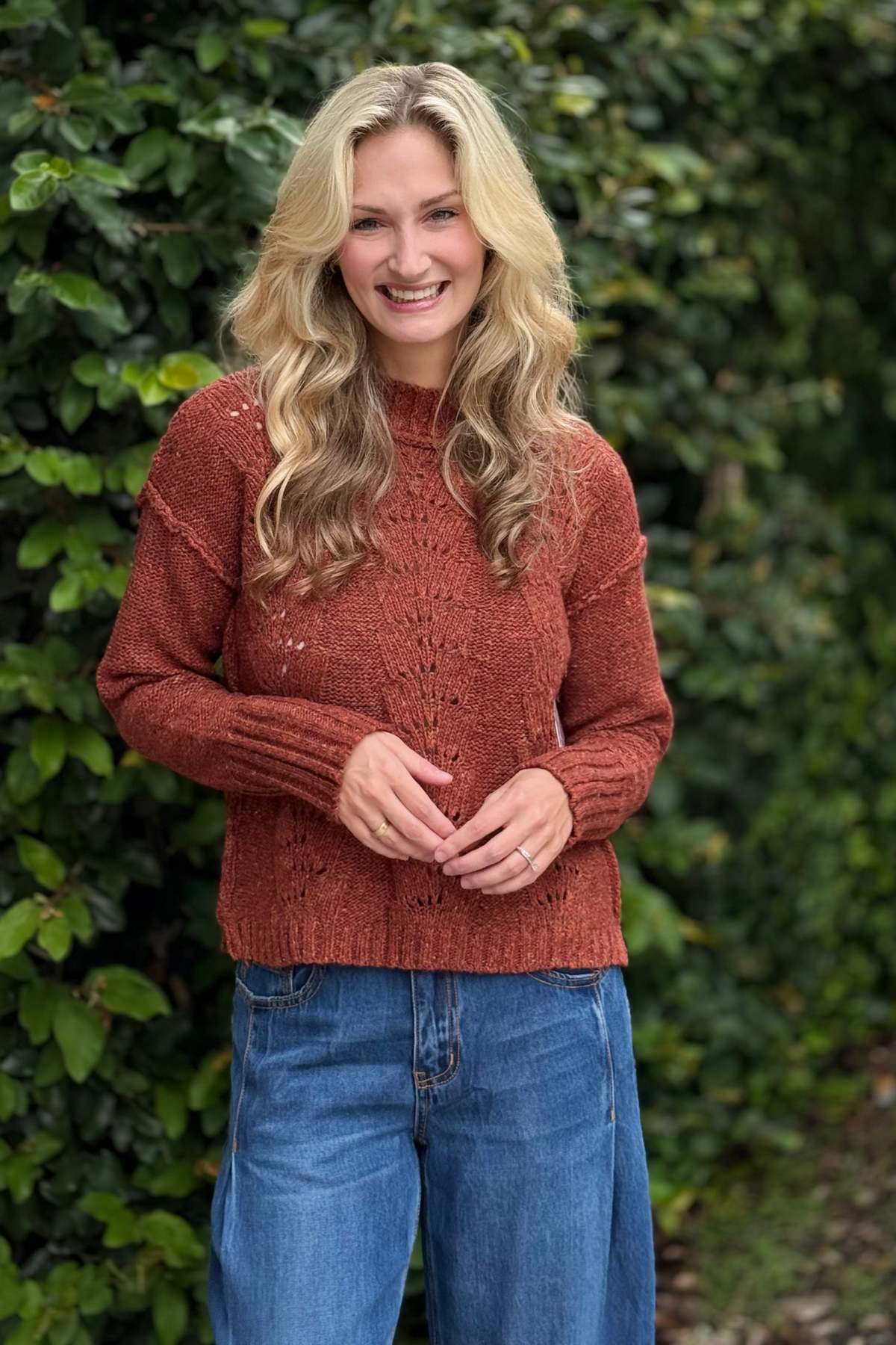 TRIBAL Gingerspice Drop Shoulder Crew Sweater