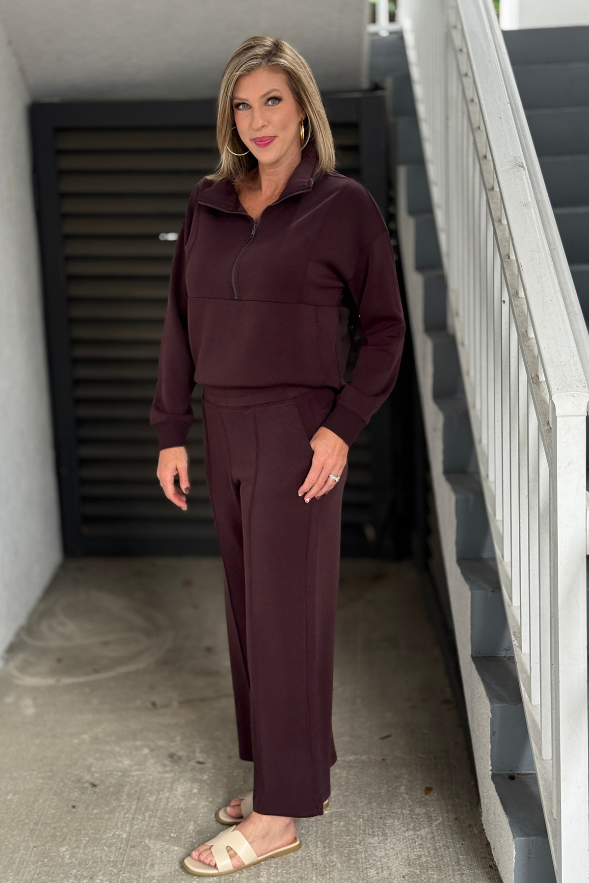 Tribal matching set wide leg pants in Saddlebrown