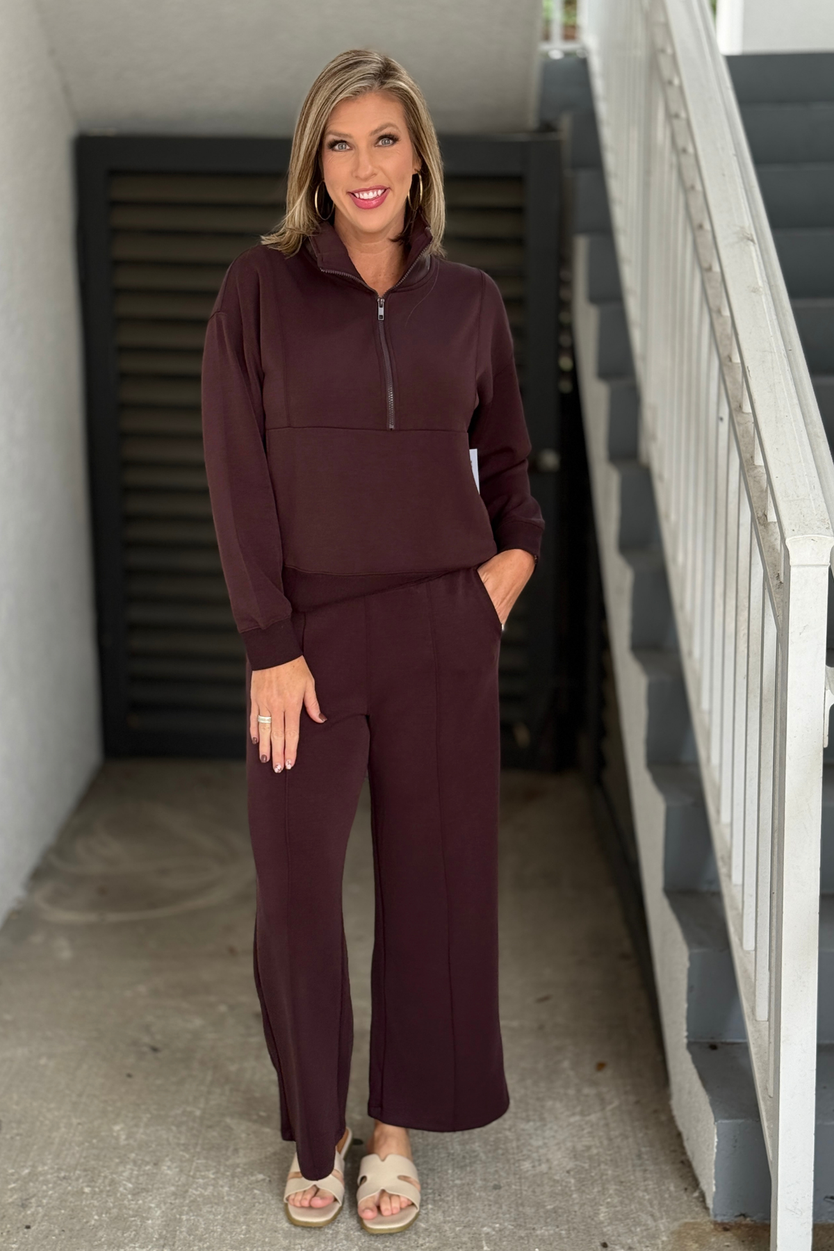 Women's Saddlebrown wide leg pull on pants by Tribal