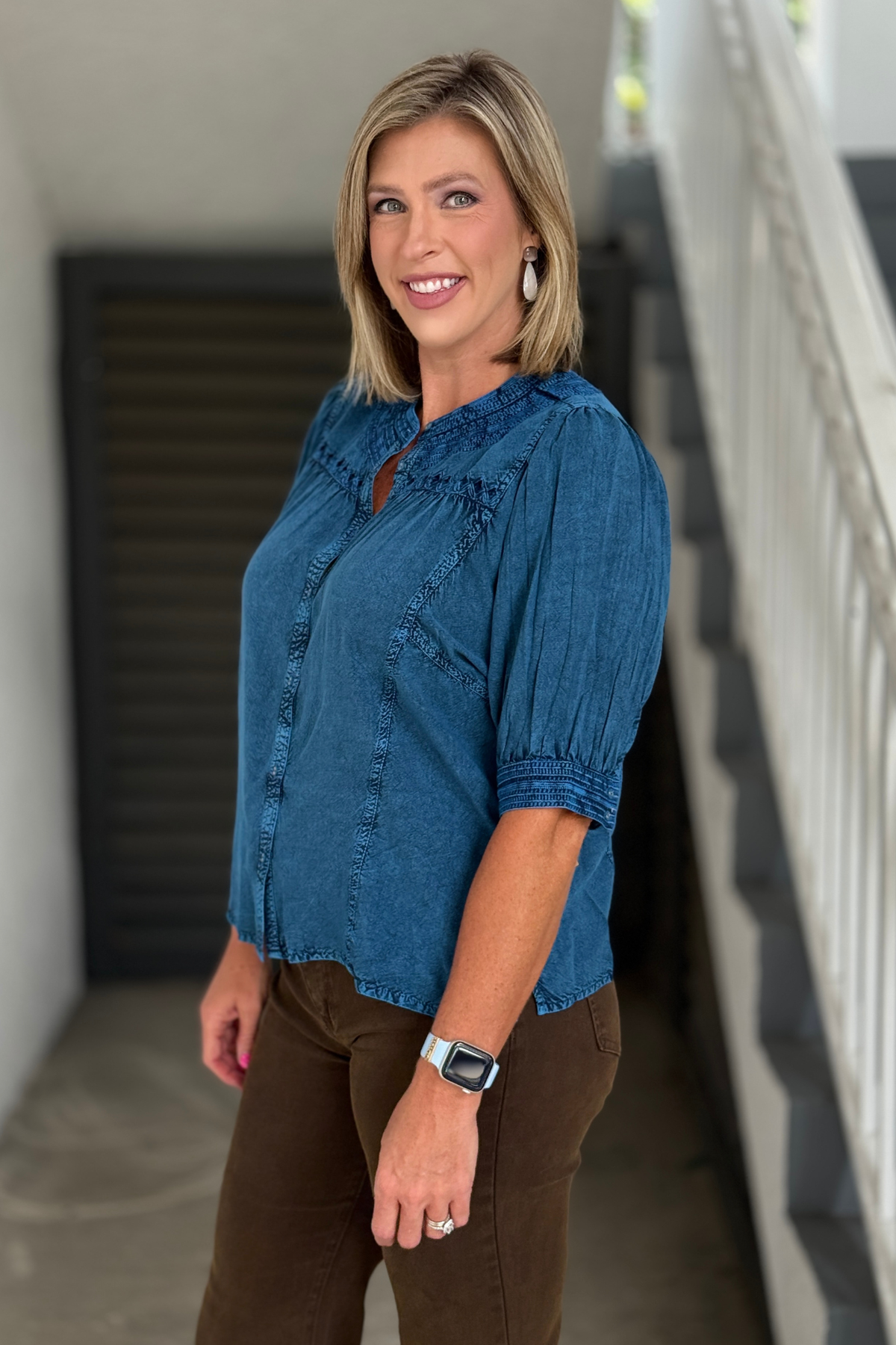 tru luxe denim top