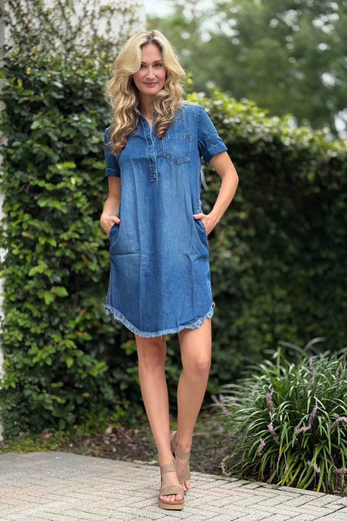 TRIBAL Bluebliss Lyocell Shirt Dress
