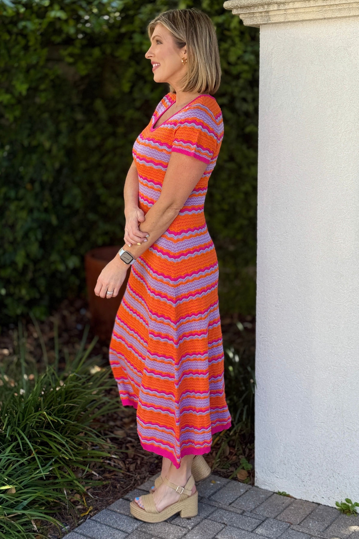 tribal brand colorful maxi dress scoop neck