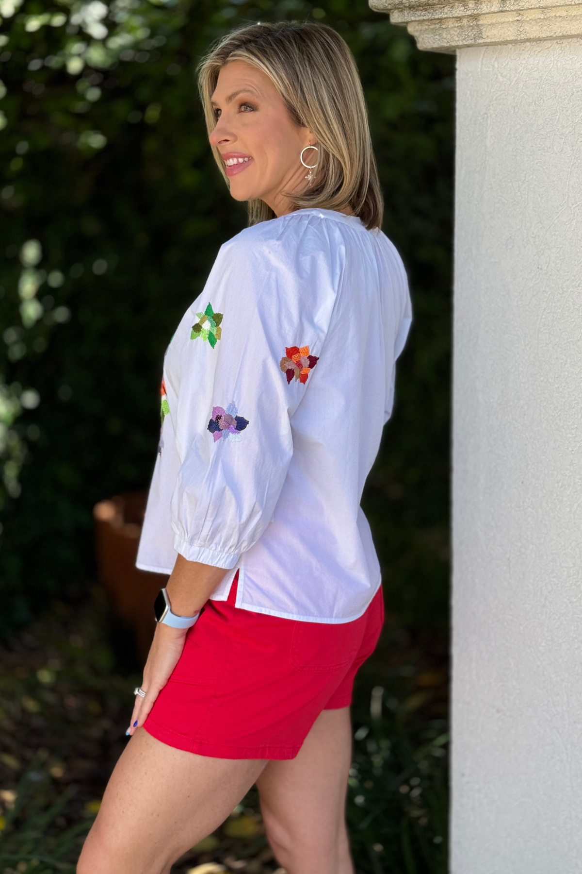 women’s embroidered summer blouse with bright details