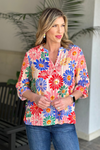 Tru Luxe Emberly Floral Embroidered Stitching Top