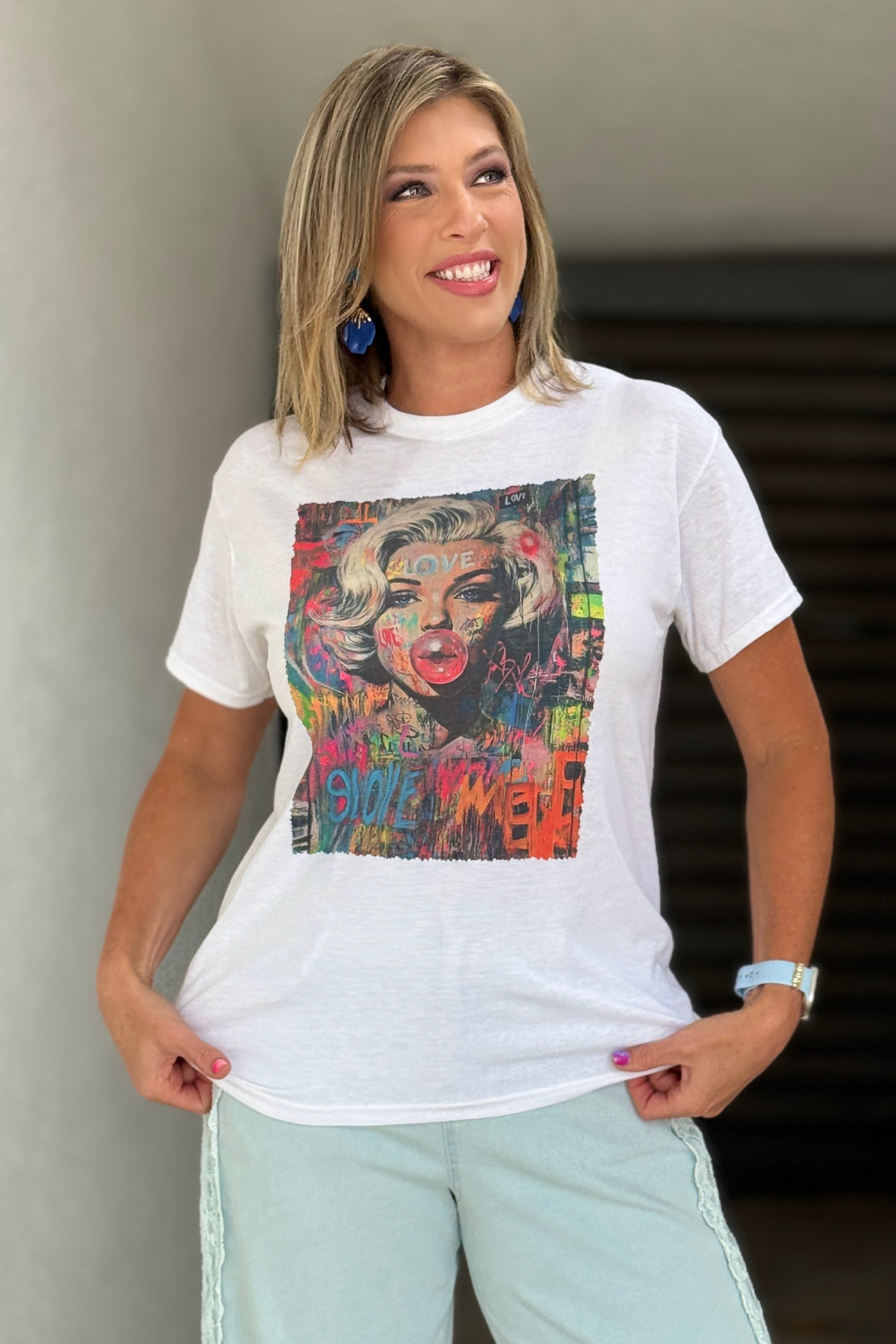 Women's graffiti inspired graphic tee