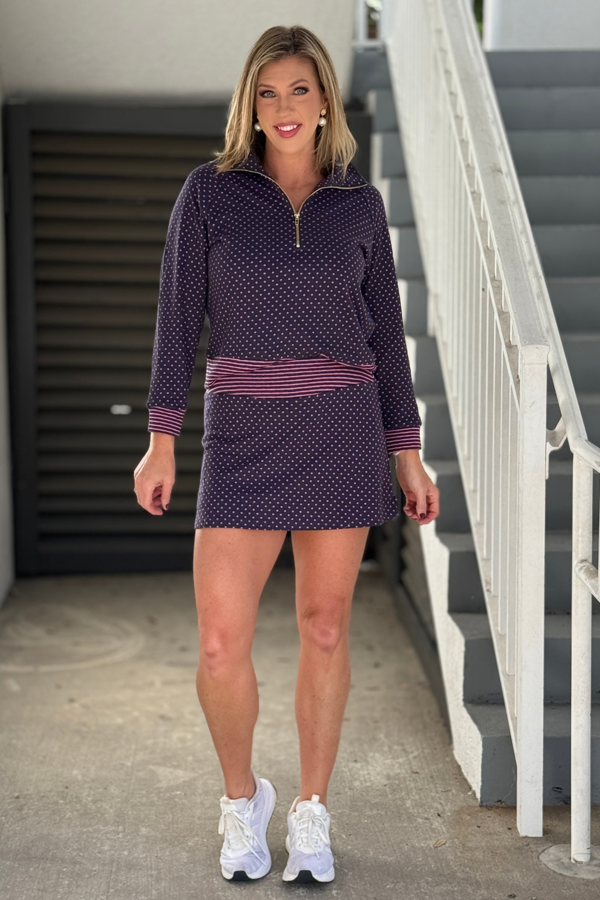 Women’s navy and pink skort with built-in shorts
