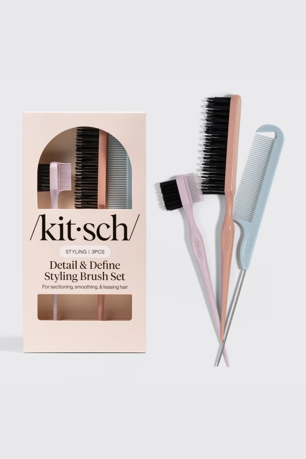 KITSCH Detail & Define Styling Brush Set 3 piece hair tool set