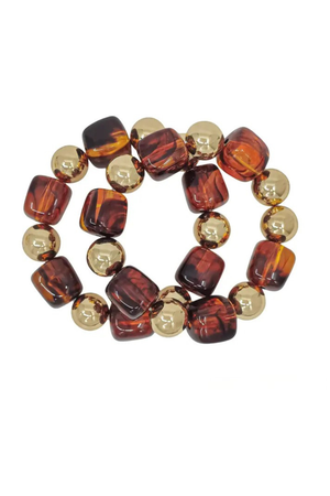Amber Glow Stretch Bracelet Set