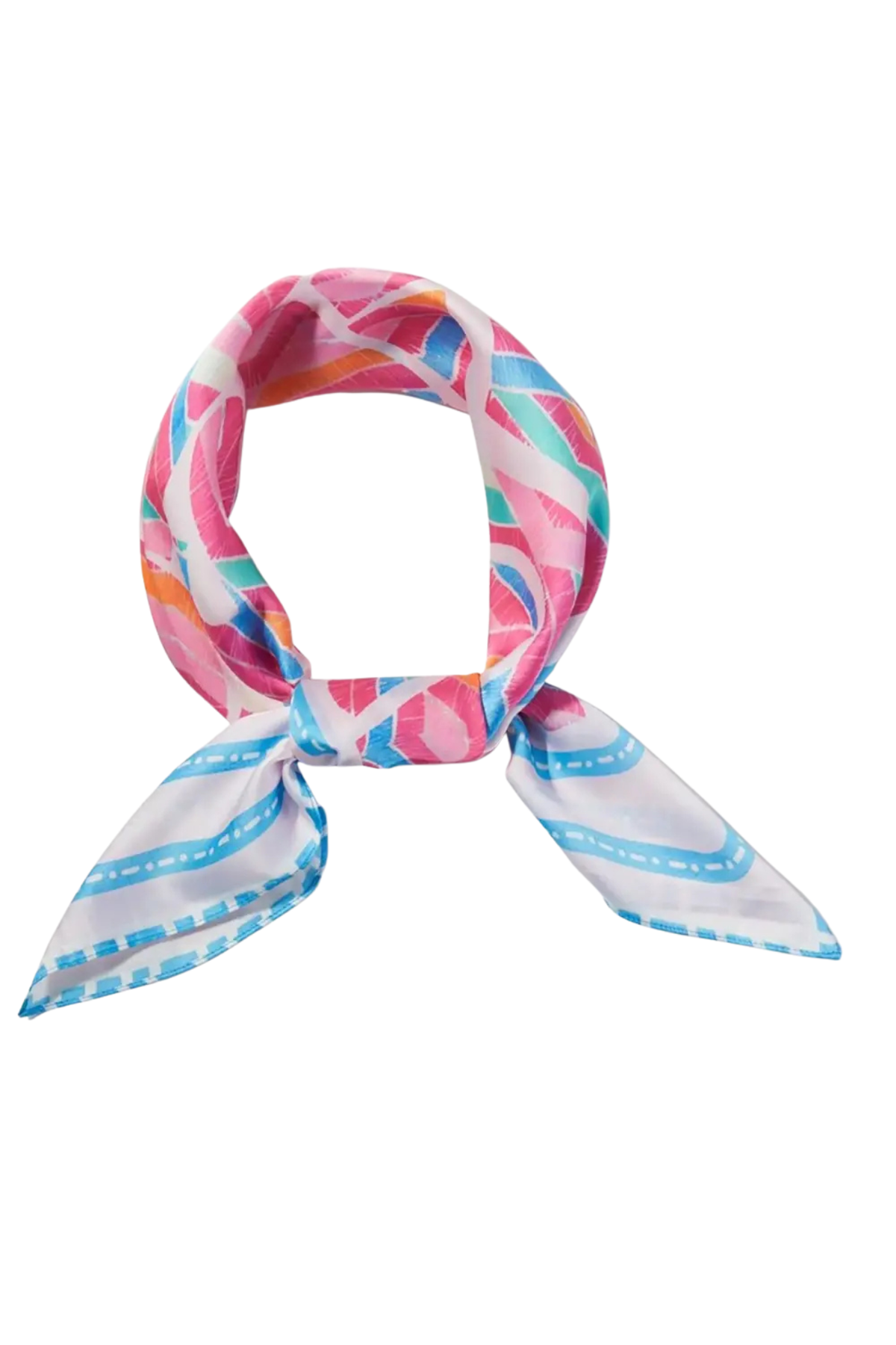 Pink & Blue Printed Bandana Scarf