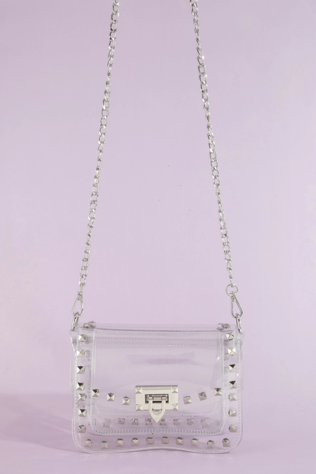 Clear Studded Stadium Crossbody Bag
