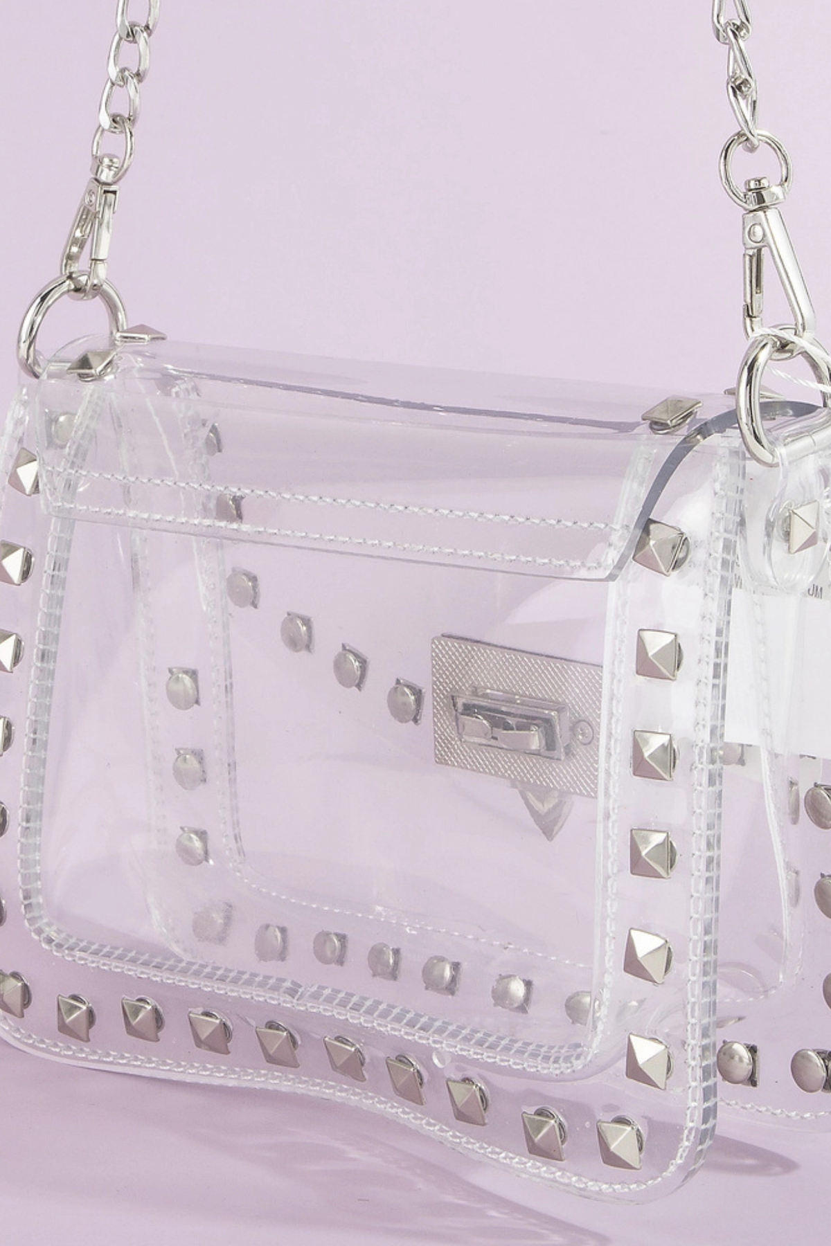 Clear PVC purse with silver stud details