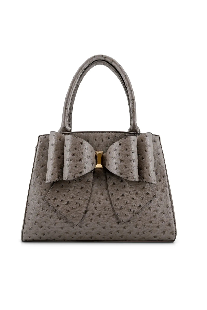 ostrish texture bow purse structured shape