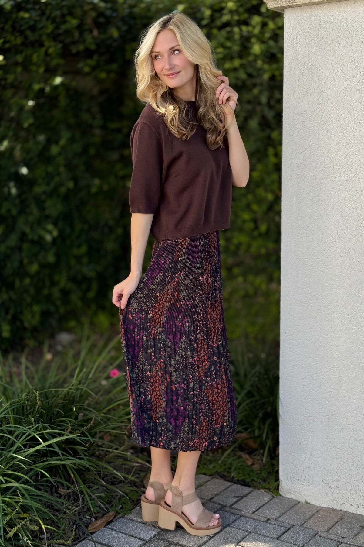 Detail of slit accent on Tribal Flowy Skirt