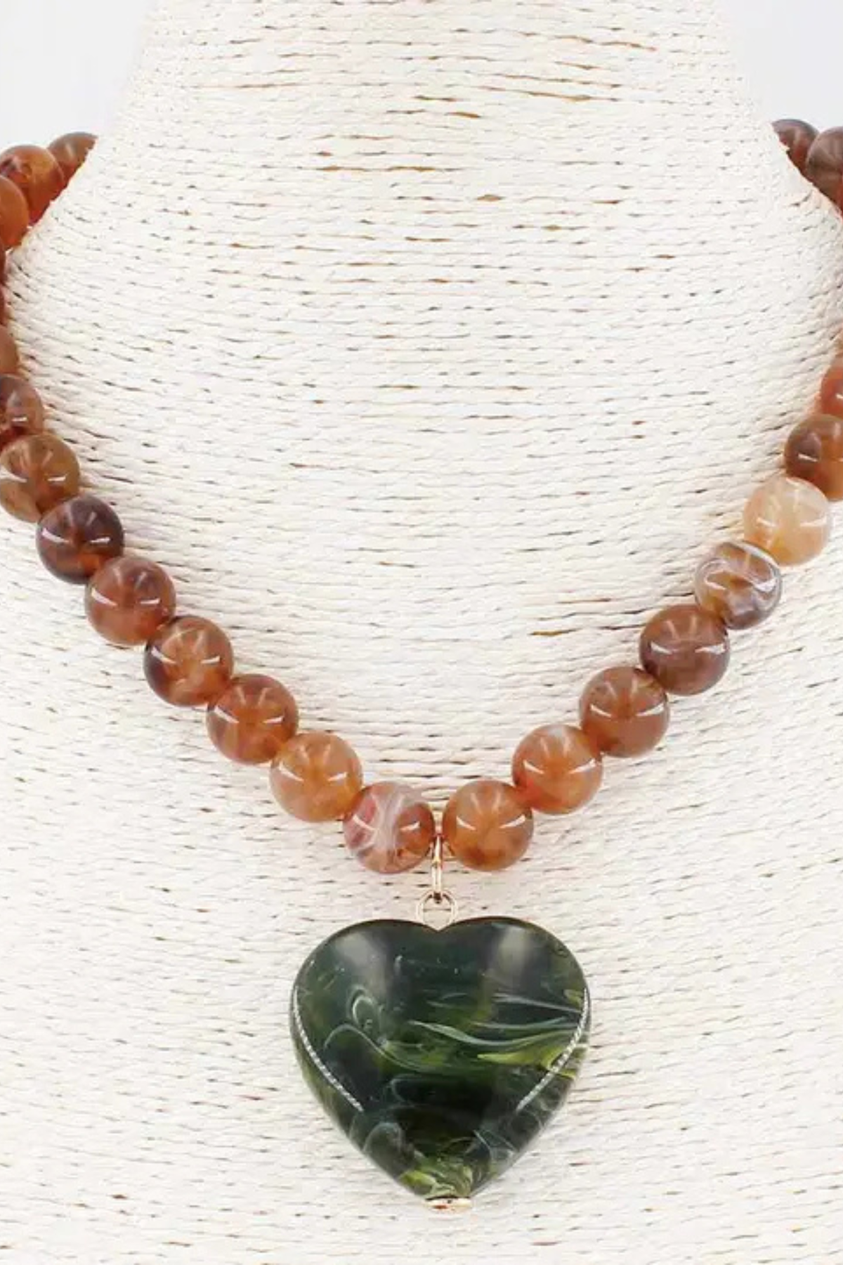 Forest Heart Beaded Necklace