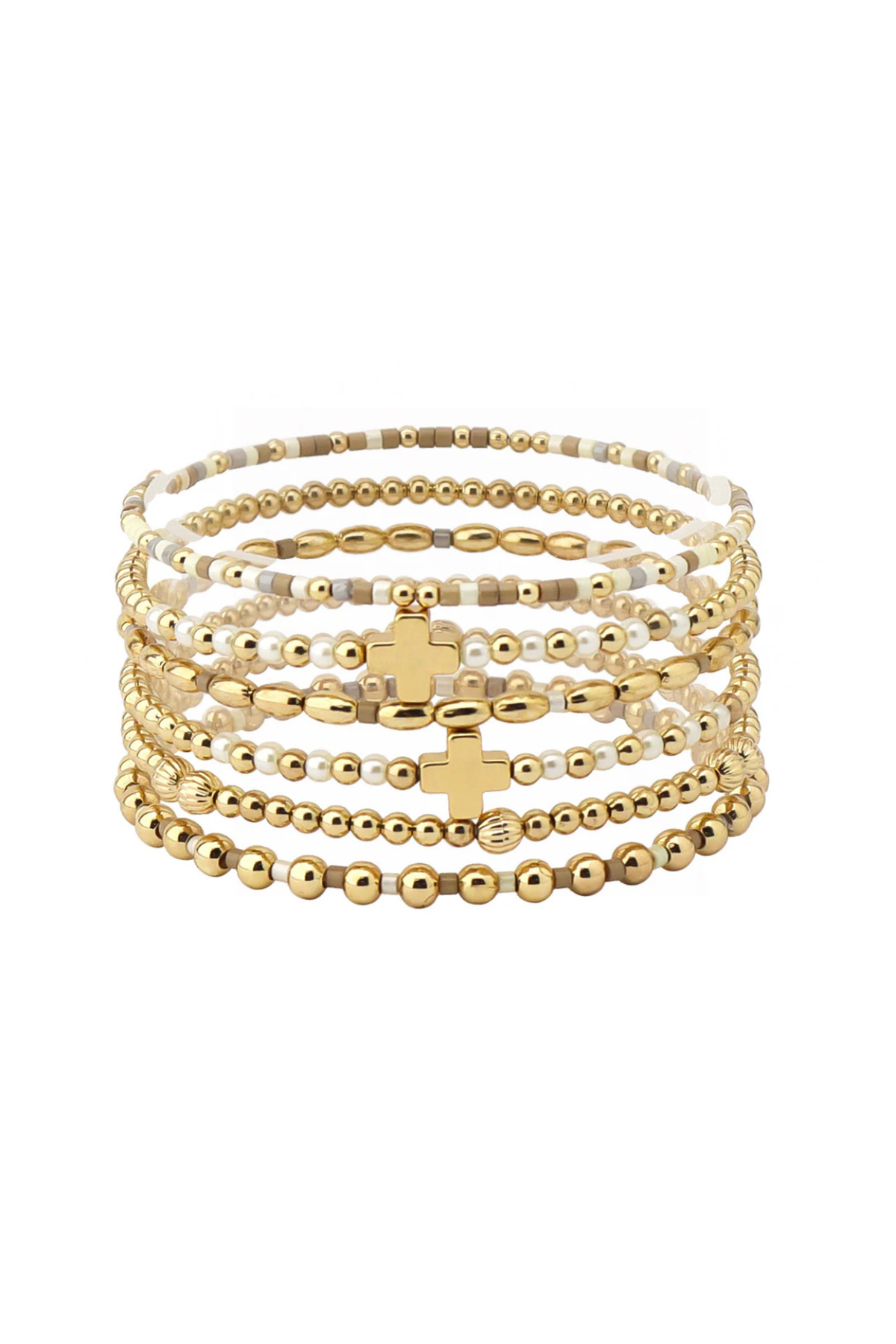 The Classic Cross Layered Bracelet Set