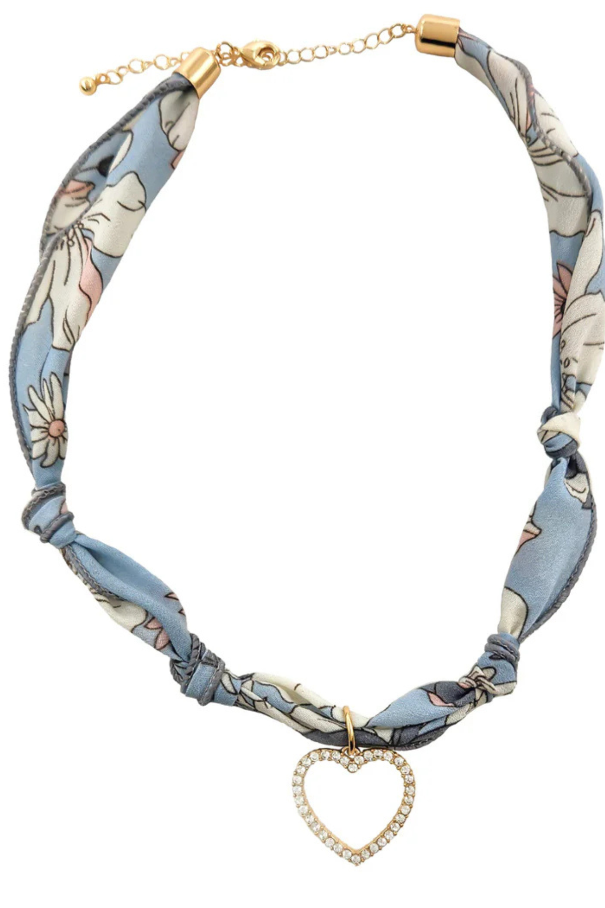 The Sweetheart Floral Pave Scarf Necklace