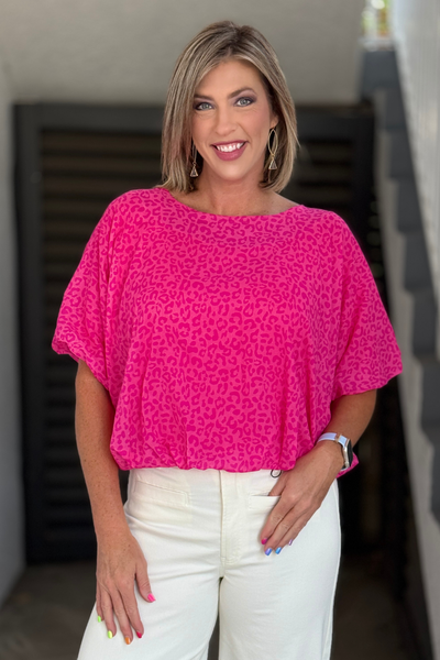 The Wildly Chic Top in Hot Pink | Made in Italy Leopard Print Top
