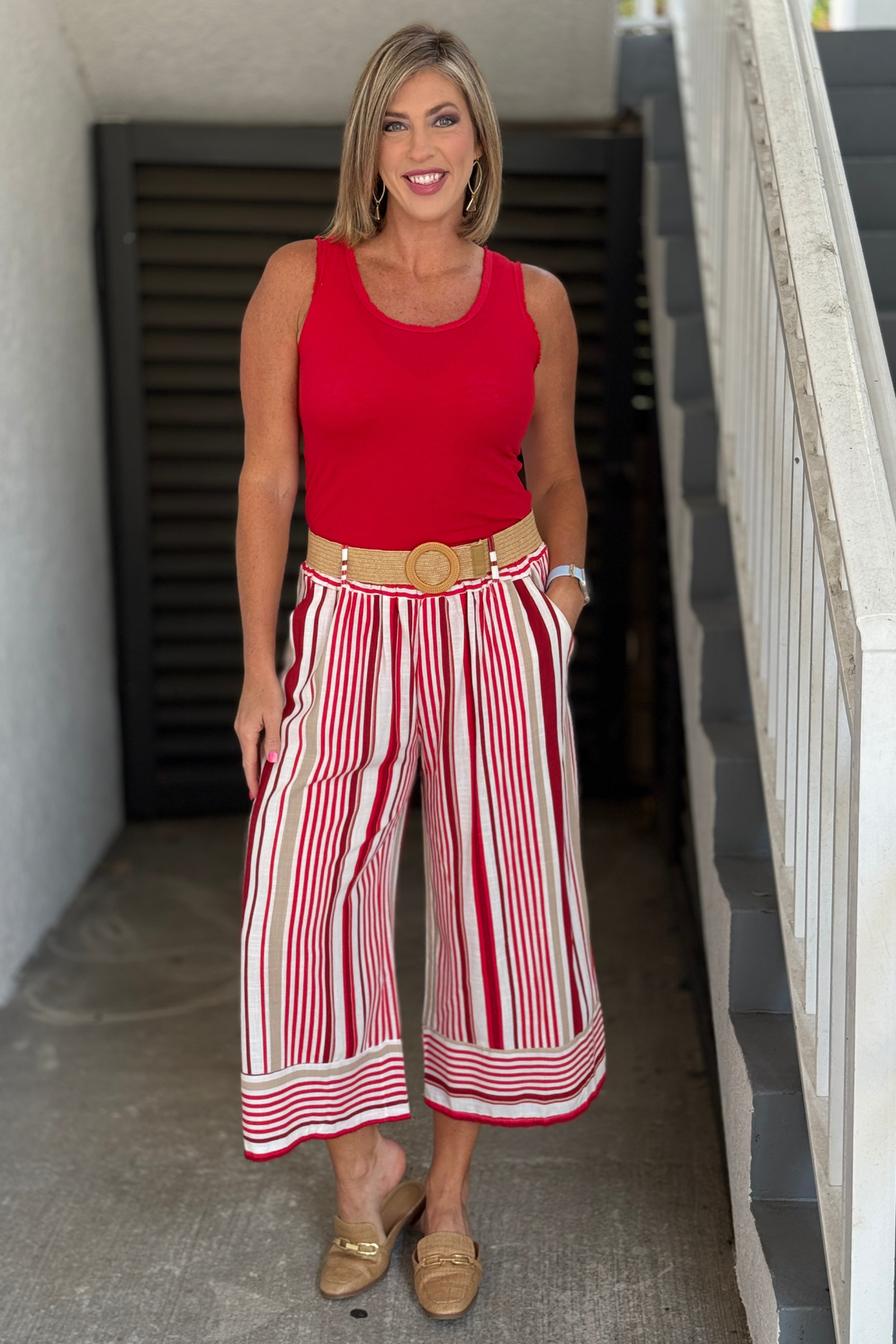 The Portofino Palazzo Pants front view