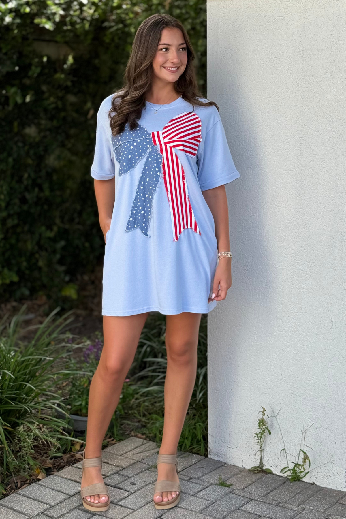 Star-Spangled Sweetheart Dress in Sky Blue