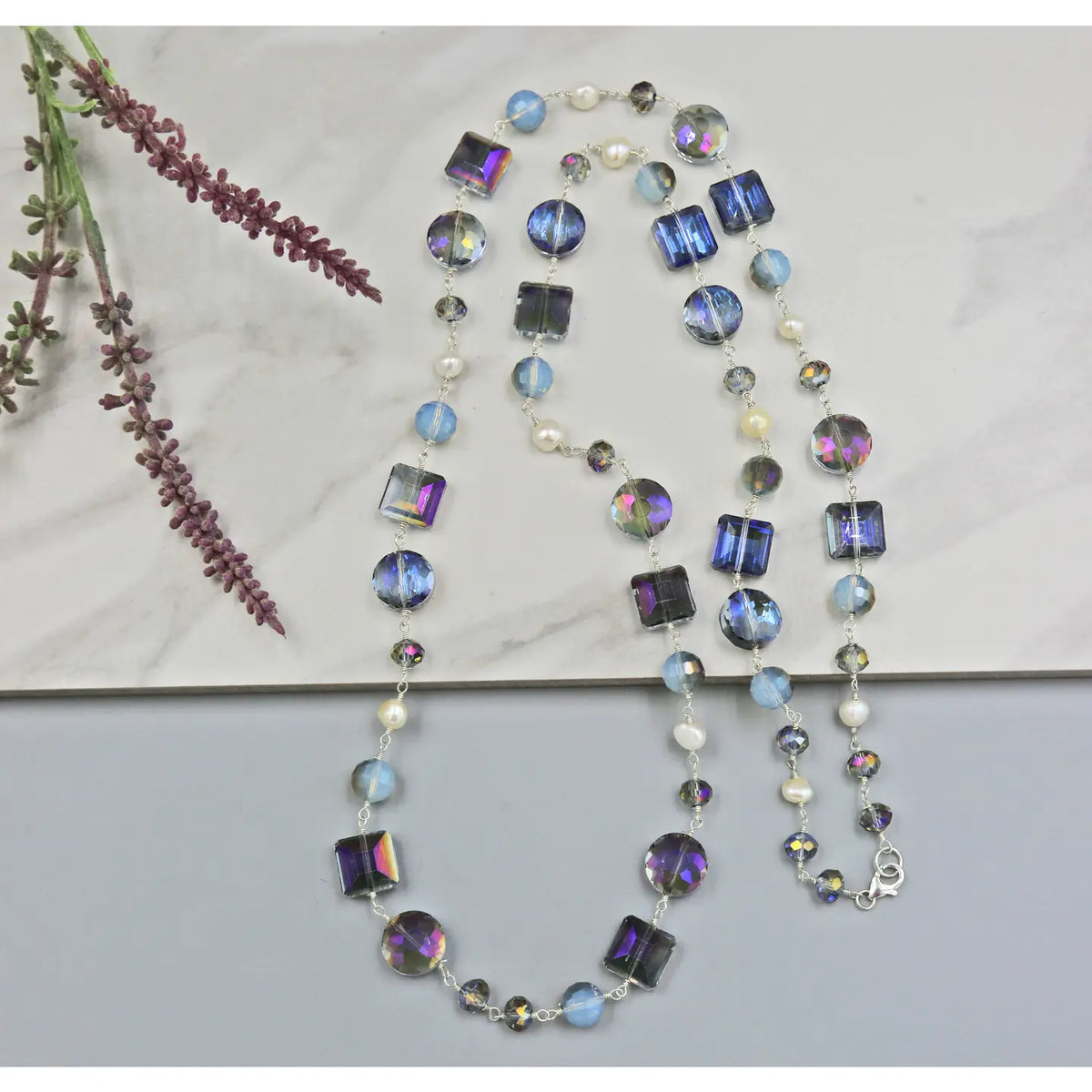 Crystal and Pearl Necklace