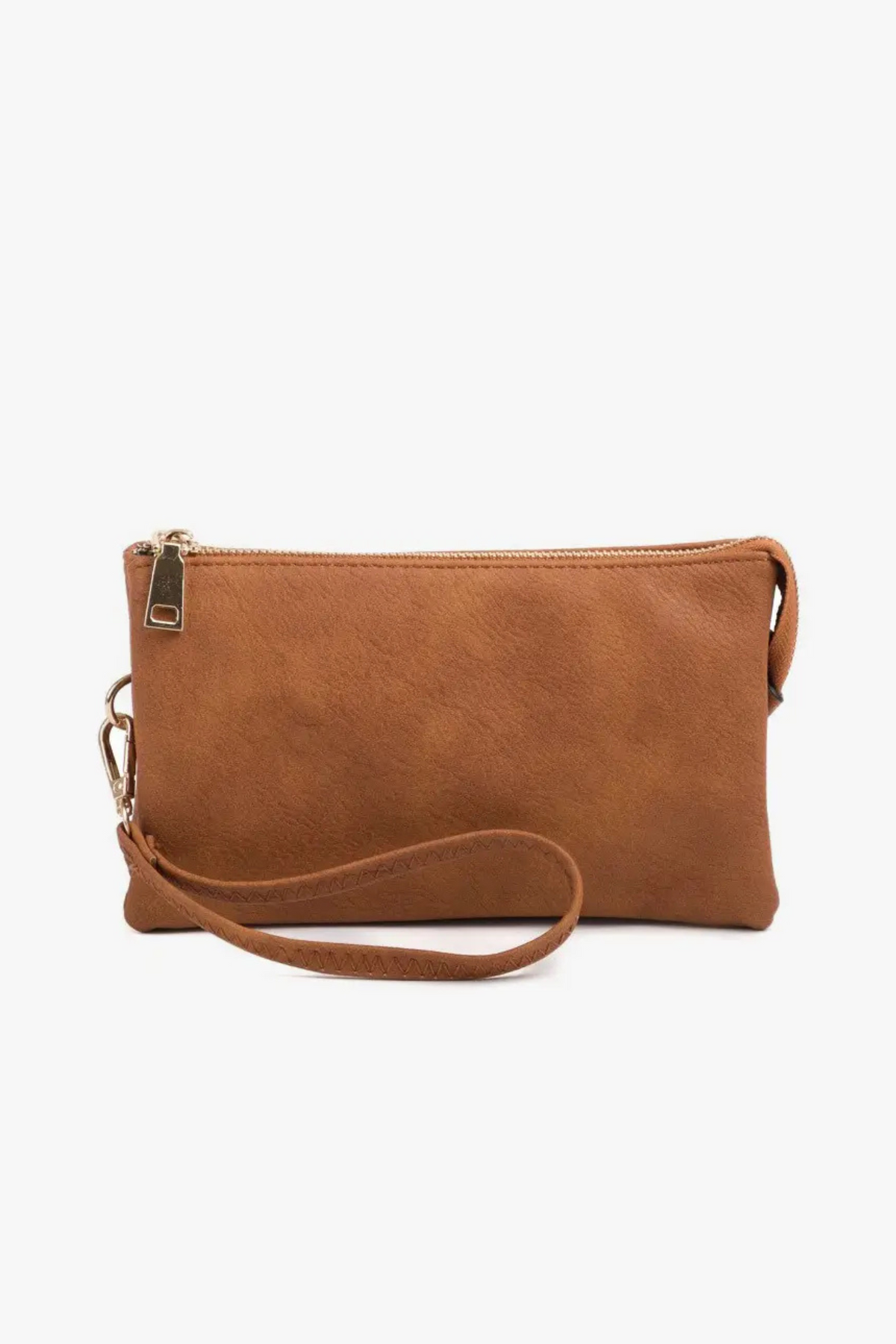 Riley Monogrammable 3-Compartment Crossbody & Wristlet- Brown
