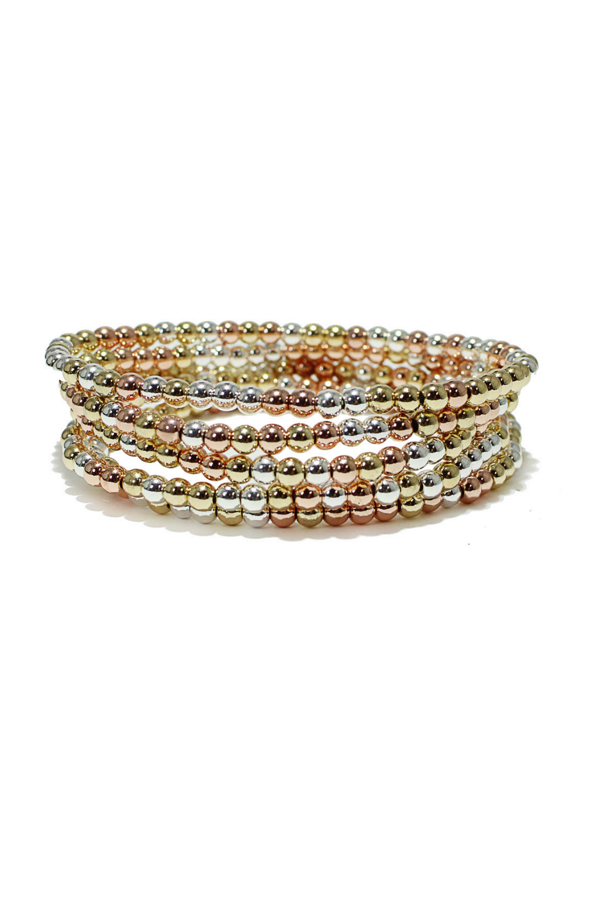 Mix Of Colors Multi Layered Beaded Stretch Bracelet