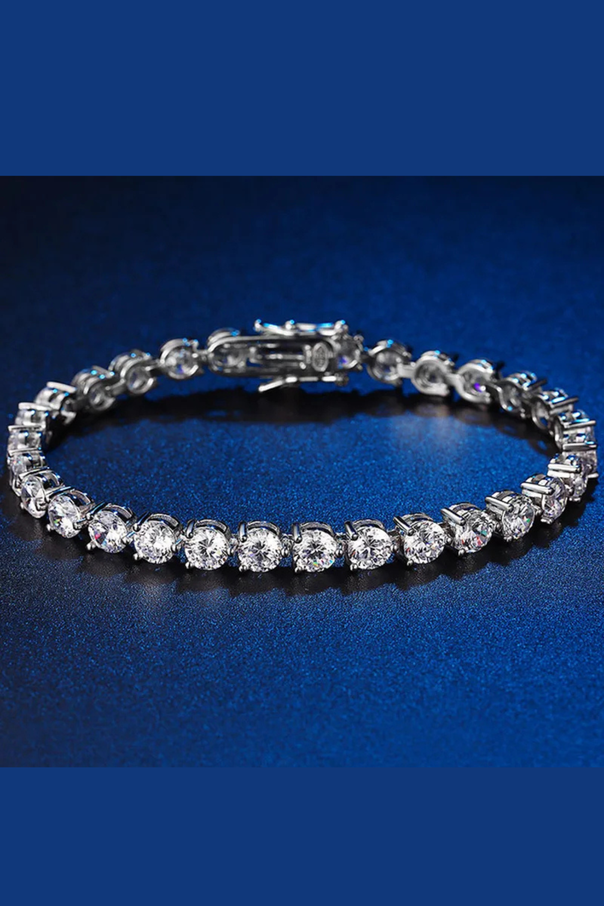 Eternal Spark Three-Claw Silver Moissanite Bracelet
